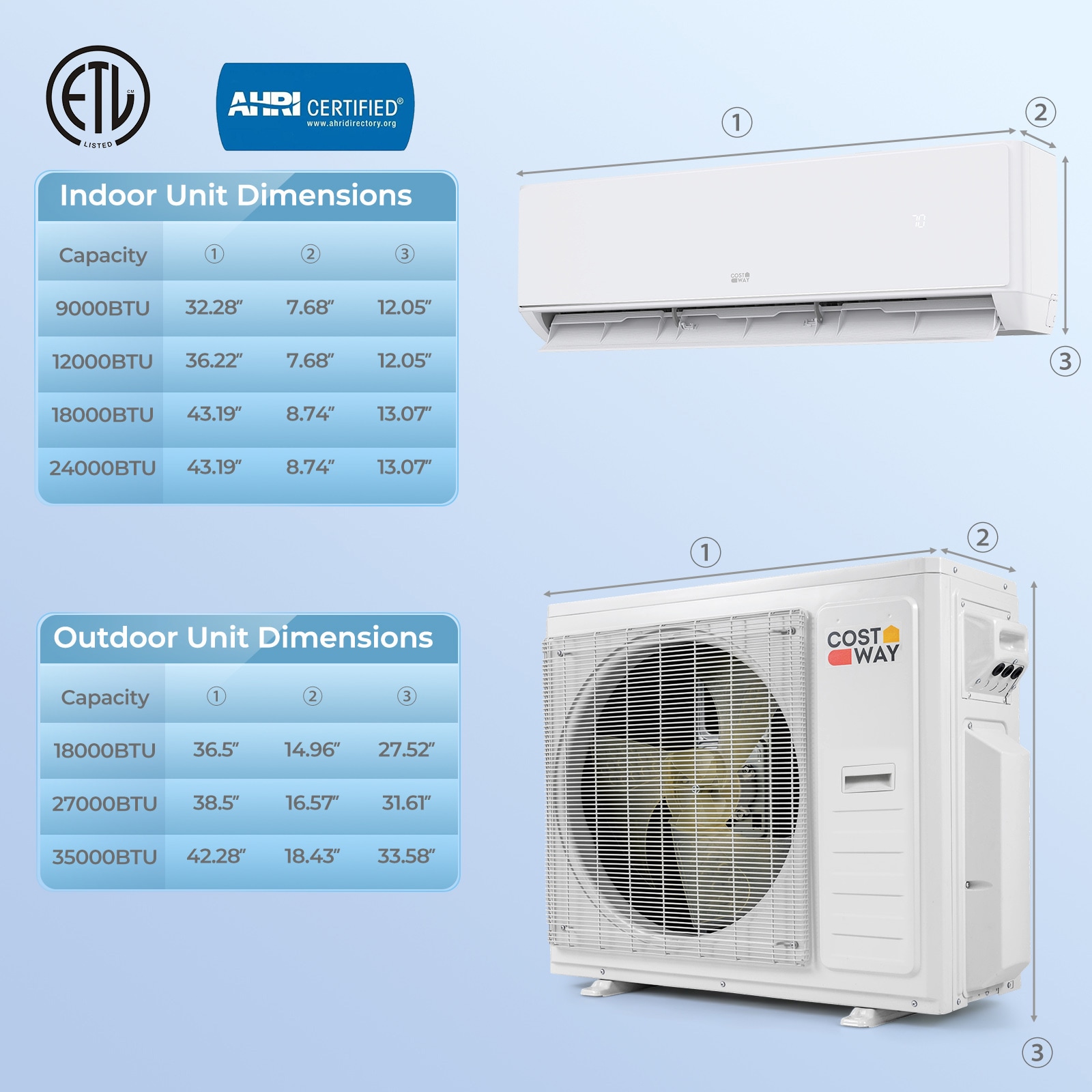 Costway CSHY006509 Ductless-Mini-Splits - View #3