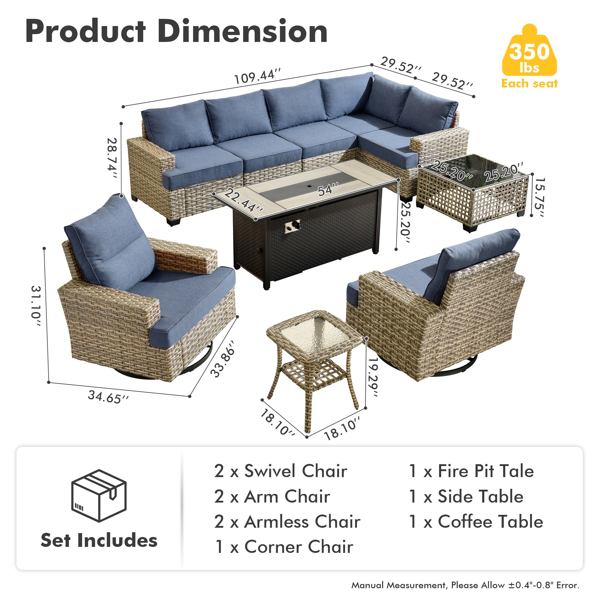 Ovios RFP5TS509Y Patio-Conversation-Sets - View #10
