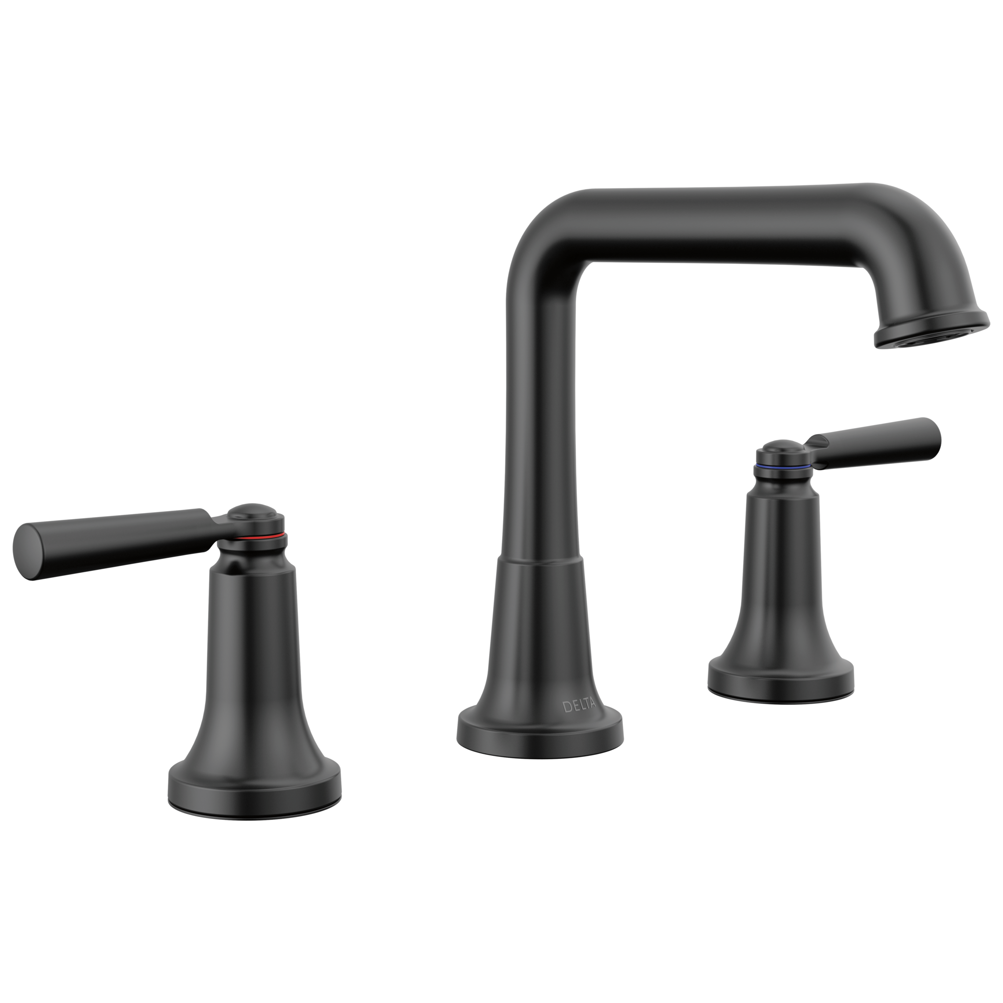 Delta 3536-BLMPU-DST Saylor Matte Black Widespread 2-handle WaterSense Low-arc Residential Handle Bathroom Sink Faucet with Drain