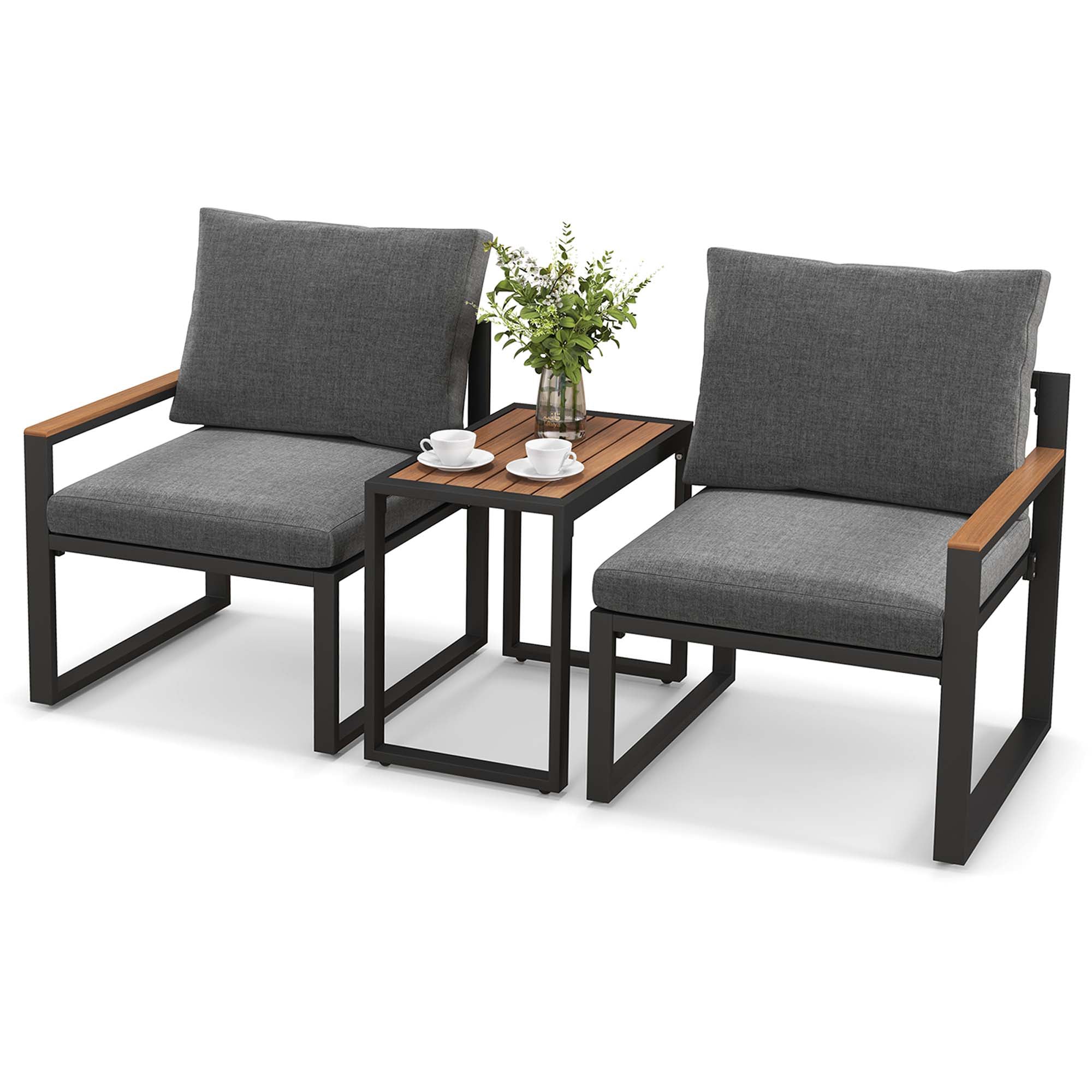 Costway HCST01685 3 -Piece Patio Conversation Set Cushions