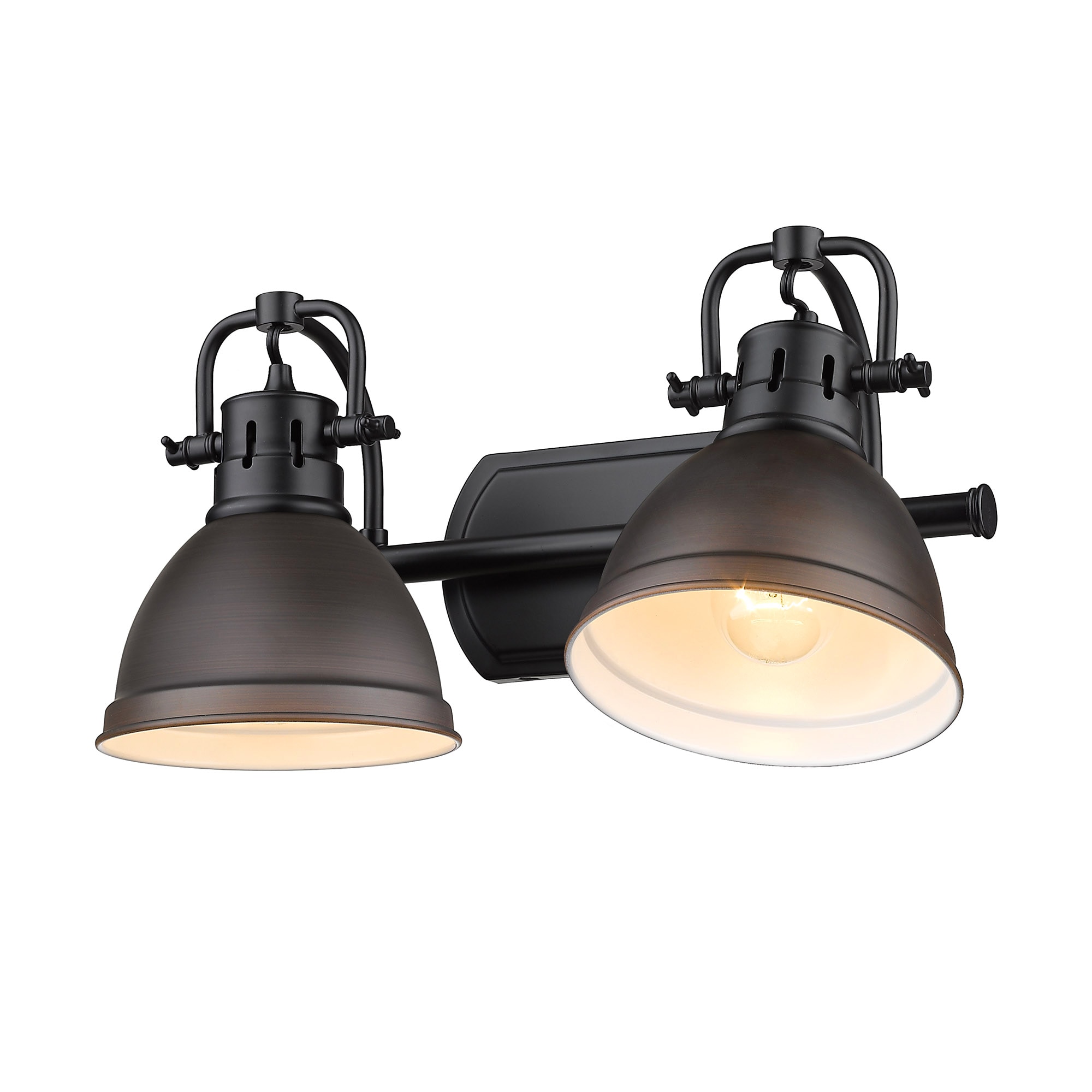 Duncan 16.5" Matte Black and Rubbed Bronze 2-Light Vanity Fixture