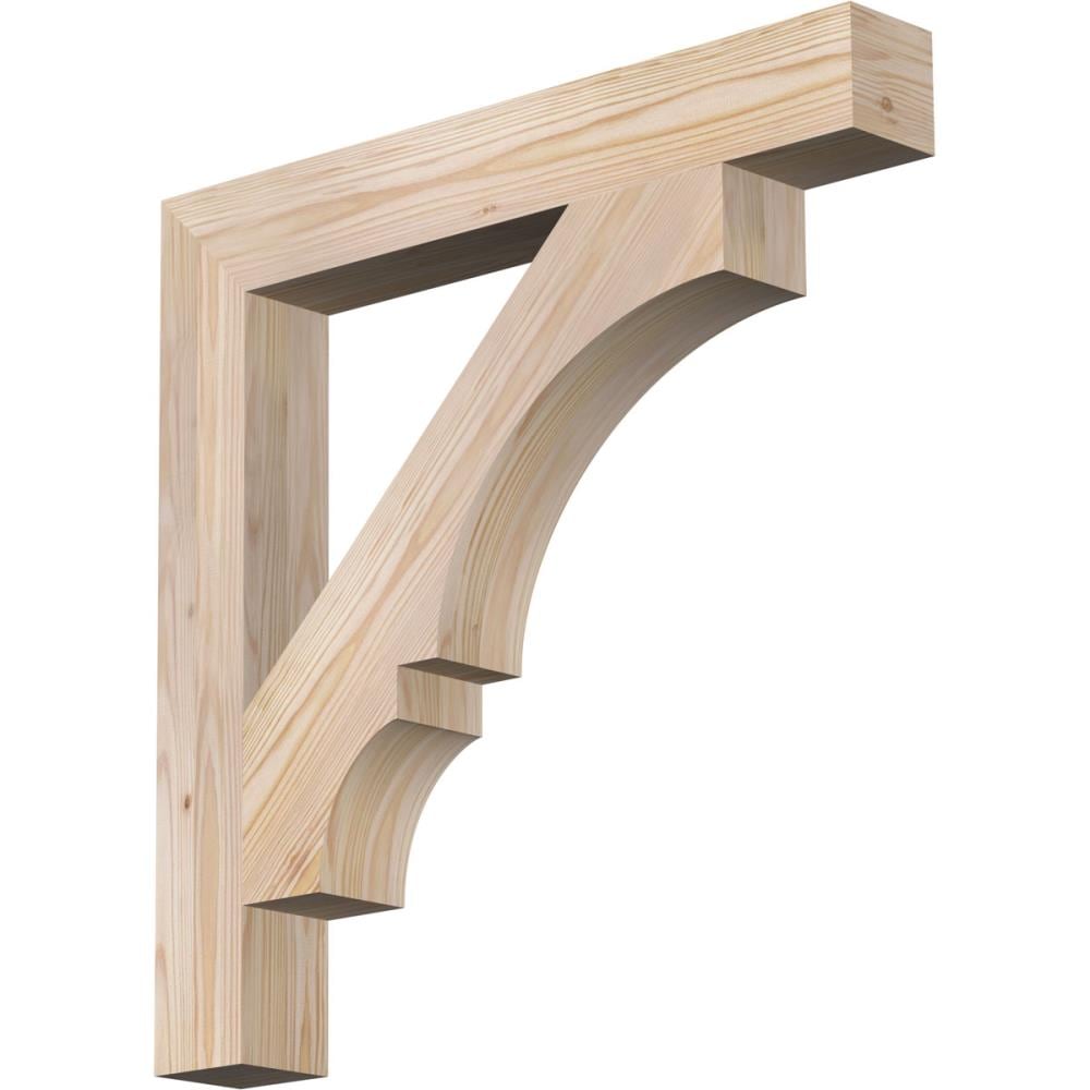 Ekena Millwork BKT04X26X26BOA05SDF Balboa block smooth 3-1/2-in x 26-in x 26-in Douglas fir Brown Wood Standard bracket