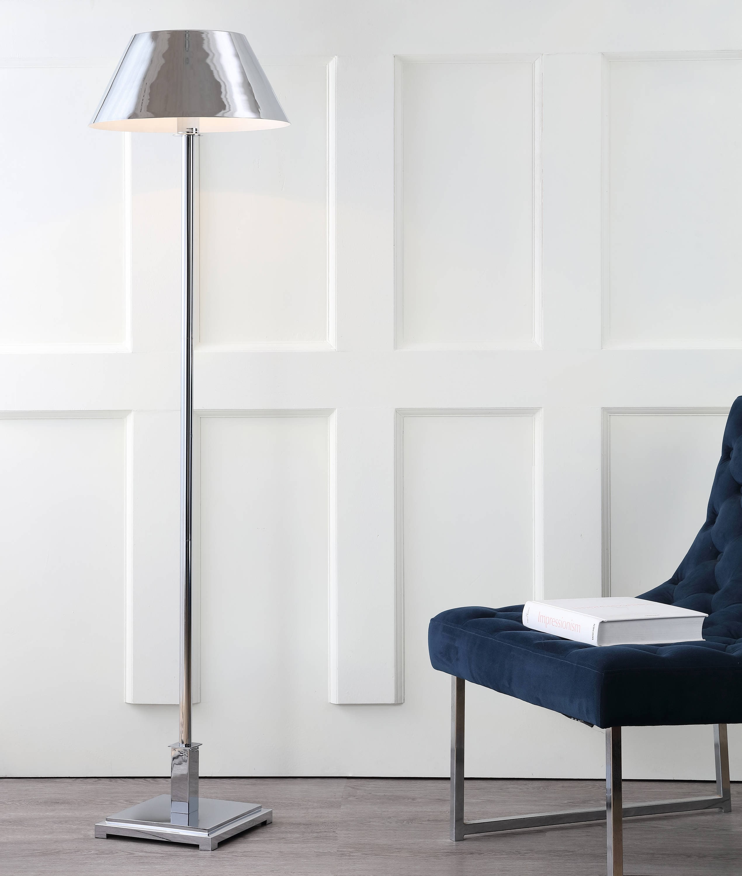 Roxy Transitional 60" Polished Chrome LED Floor Lamp
