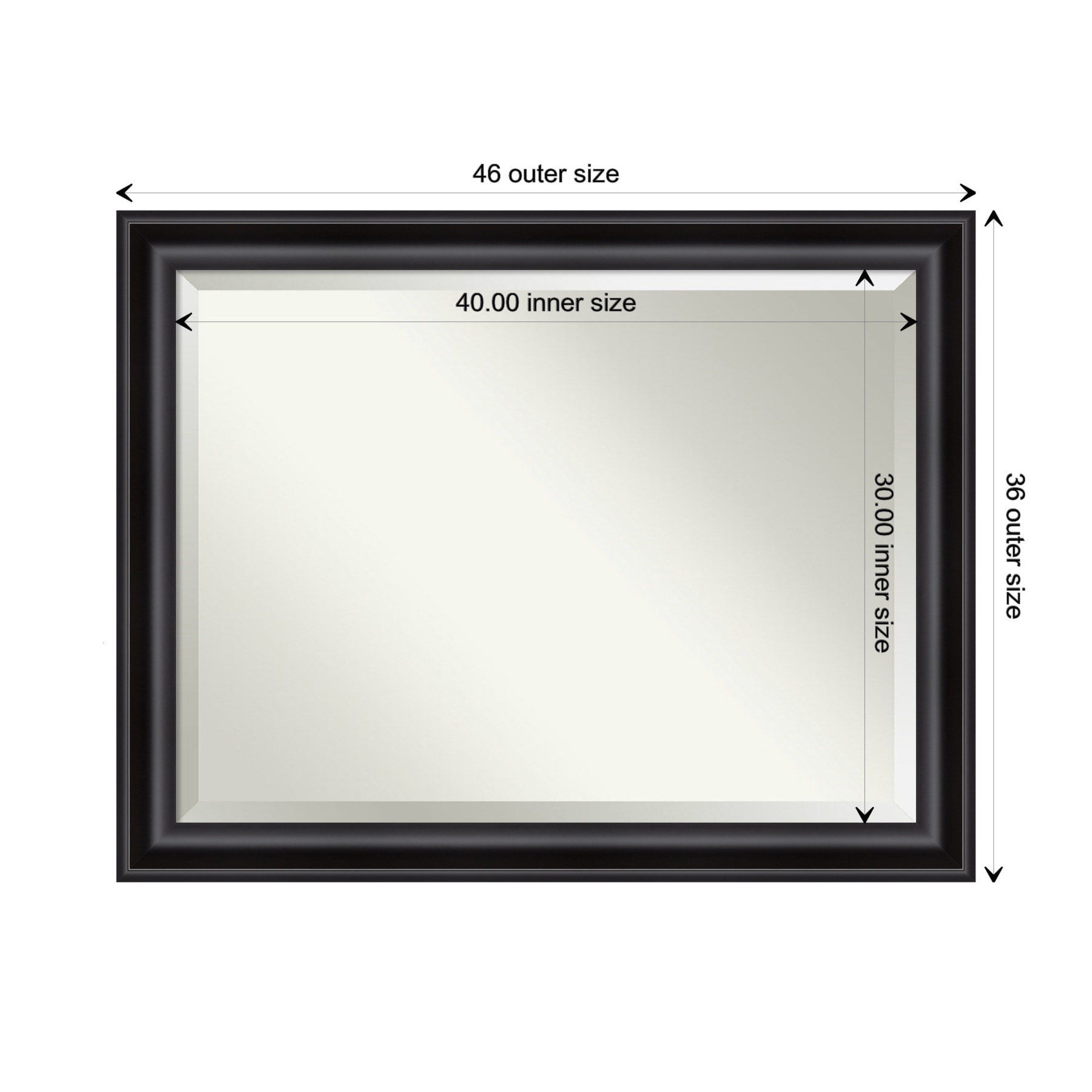 Amanti Art Grand 45.75-in x 35.75-in Rectangle Bathroom Vanity Mirror ...