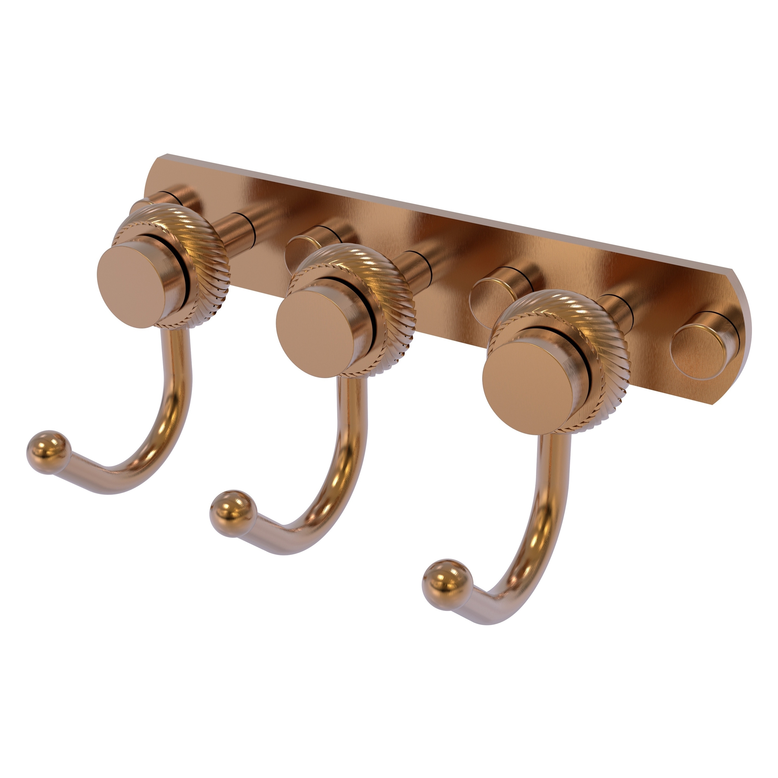 Allied Brass 920T-3-BBR Mercury Brushed Bronze Triple -Hook Wall mount Towel Hook