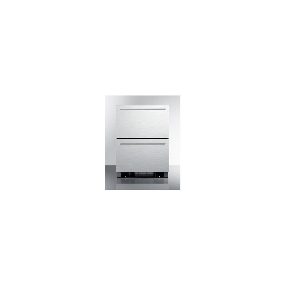 Summit Appliance SMMA1509  SPRF2D5 Two-Drawer Refrigerator-Freezer for Built-in or Freestanding Use Fully Frost Free with Digital Thermostat, Stainless Steel