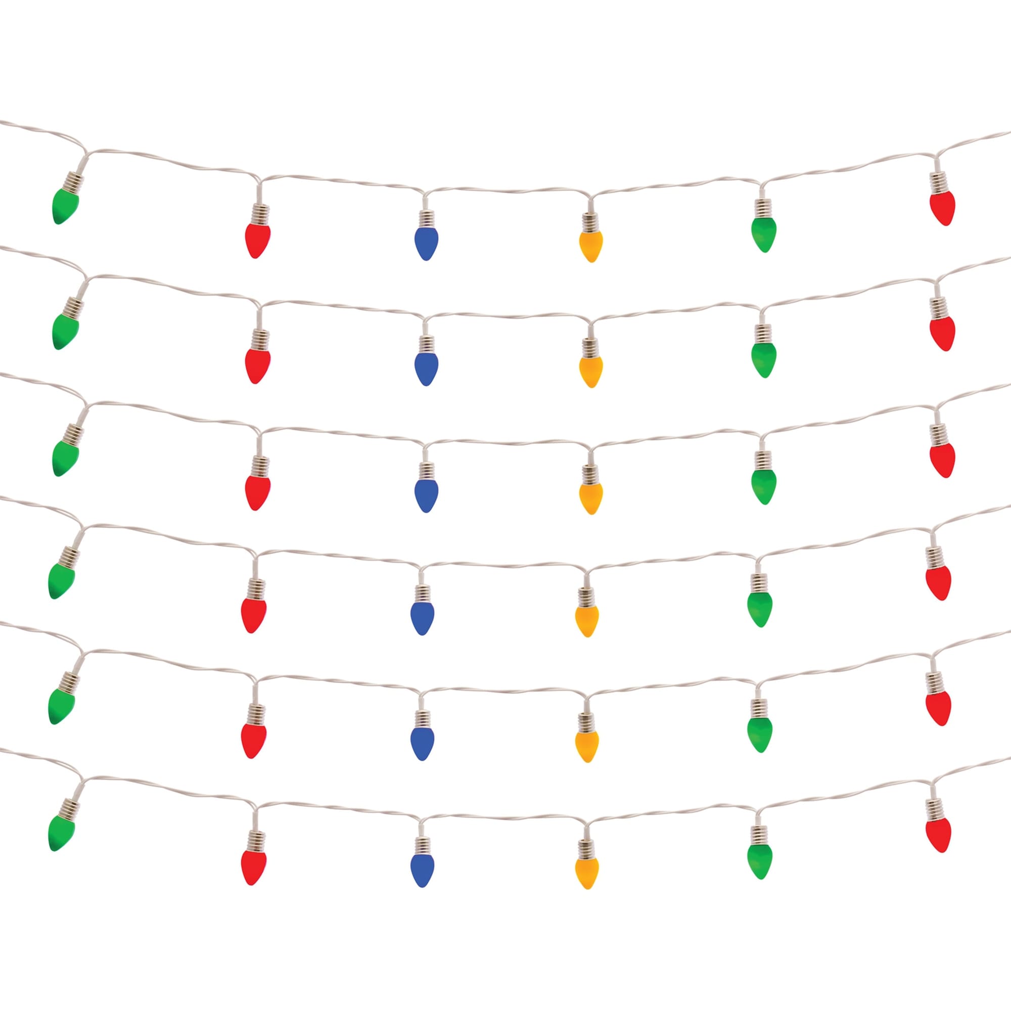 Melrose International 81540DS LED Light String 8'L (Set of 6) Plastic/Copper 6 Hr Timer 3 AA Batteries Not Included