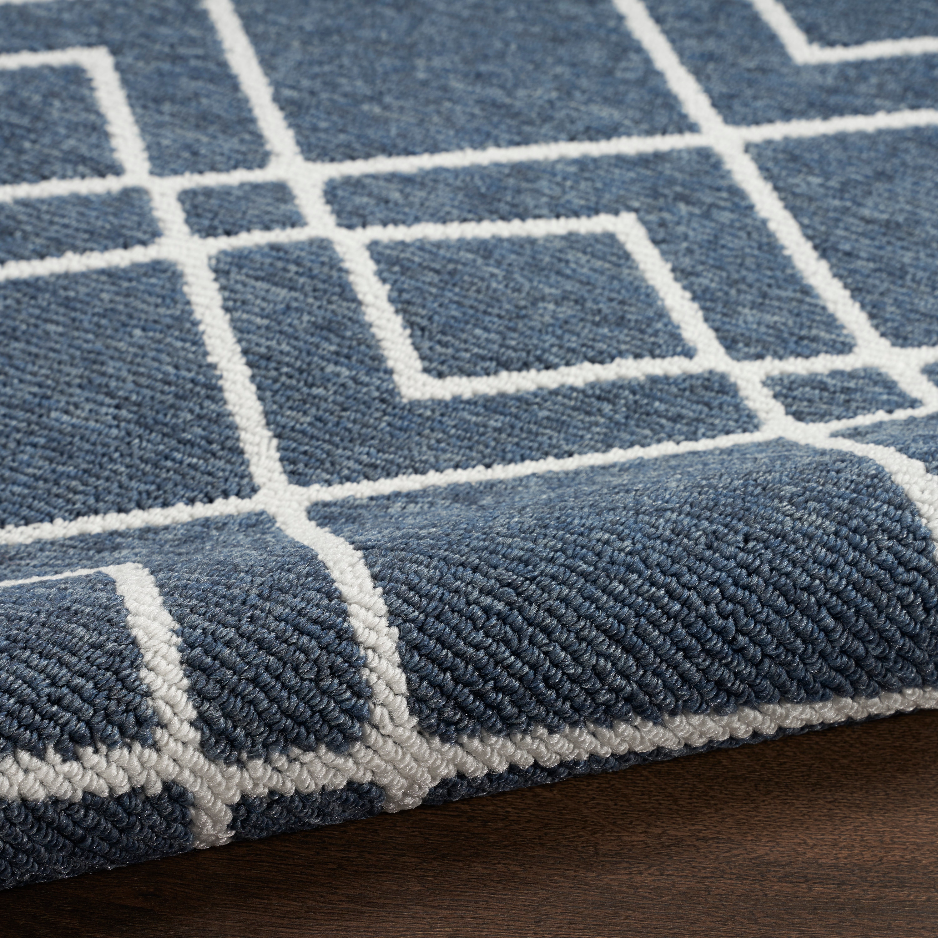 Nourison Modern Lines 3 x 5 Denim Indoor Geometric Mid-century Modern Area  Rug in the Rugs department at