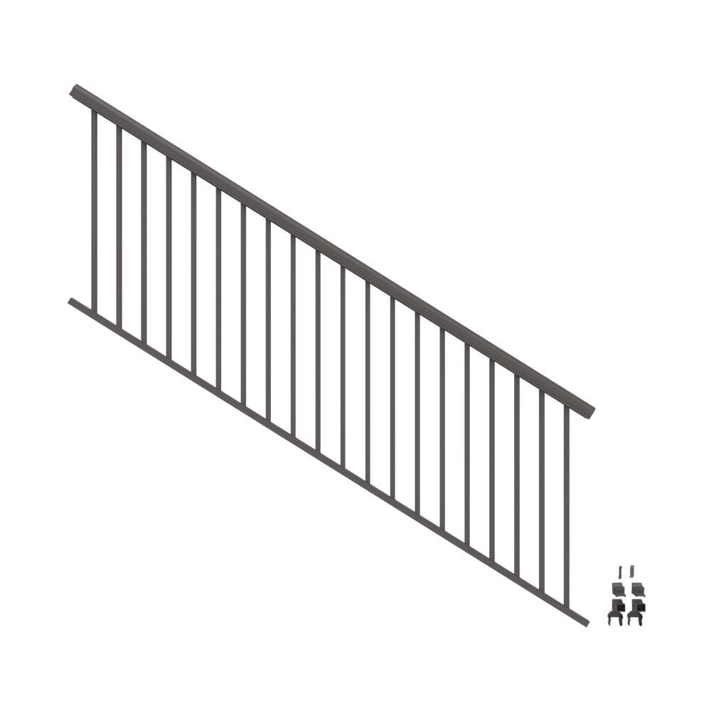 Freedom VersaRail Cambridge 8-ft x 36-in Matte Black Aluminum Deck Stair Rail Kit