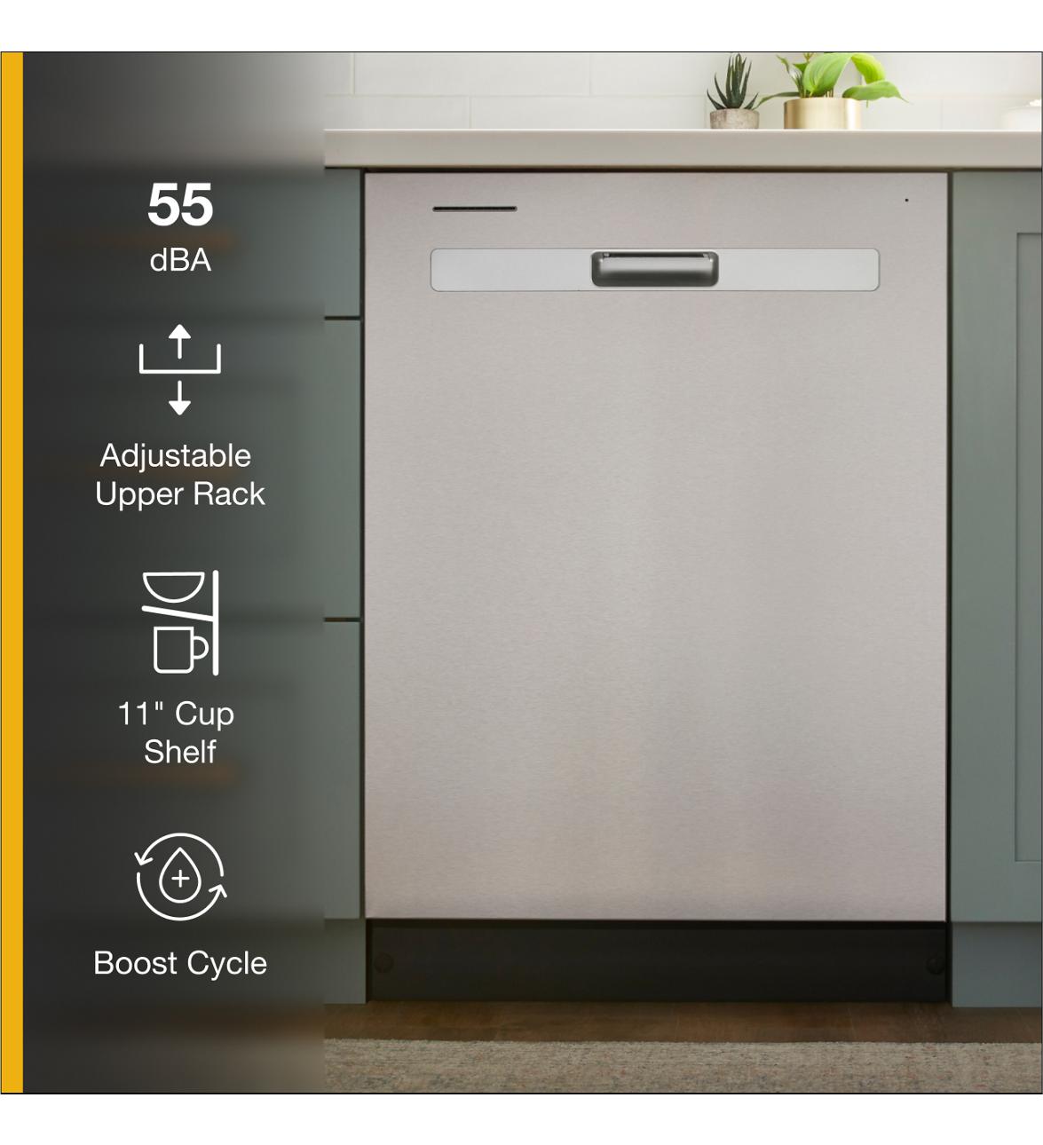 Whirlpool Top Control 24 In Built In Dishwasher Fingerprint Resistant Stainless Steel 55 Dba 0720