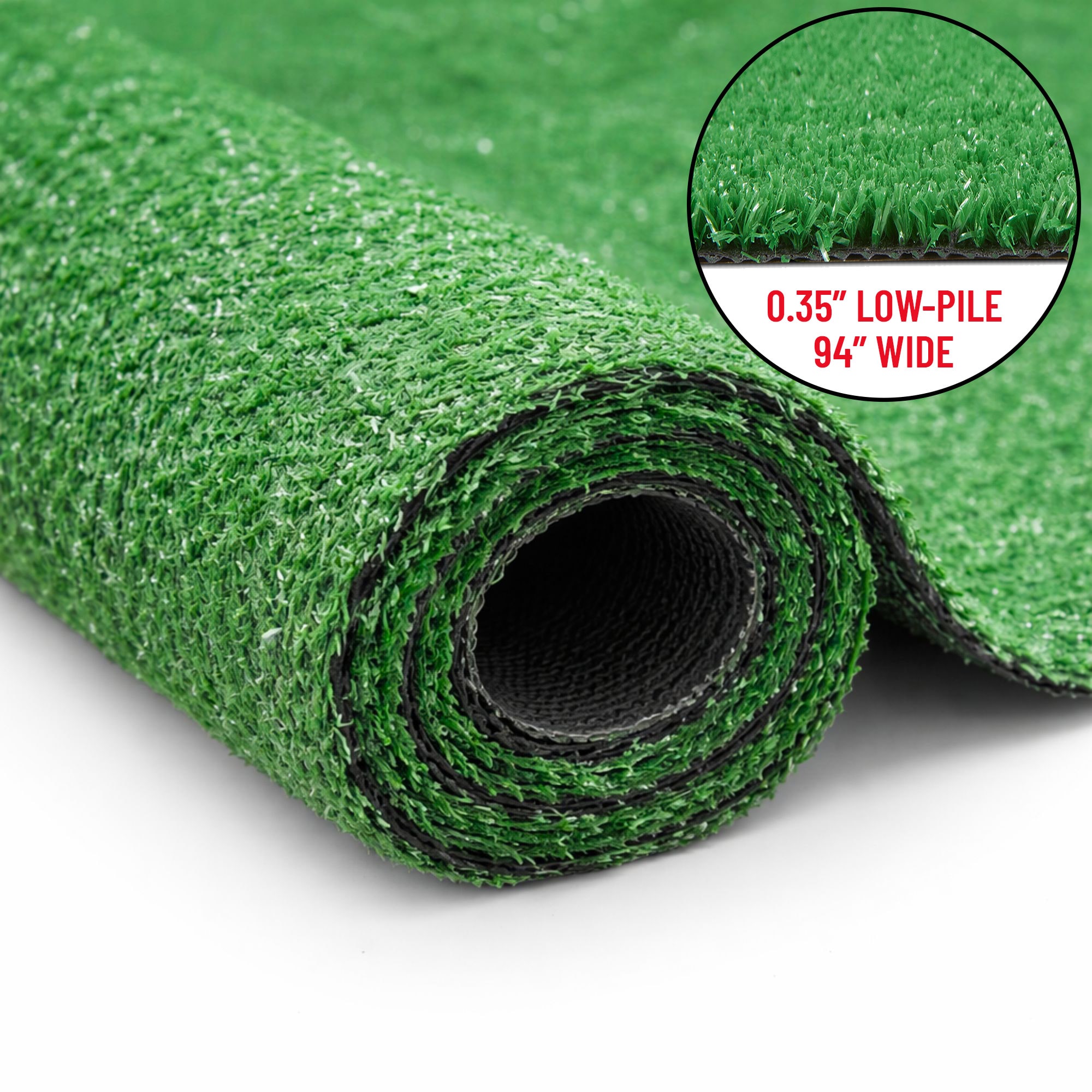 Ottomanson Artificial Grass Turf Rug for Patio Lawn Landscape