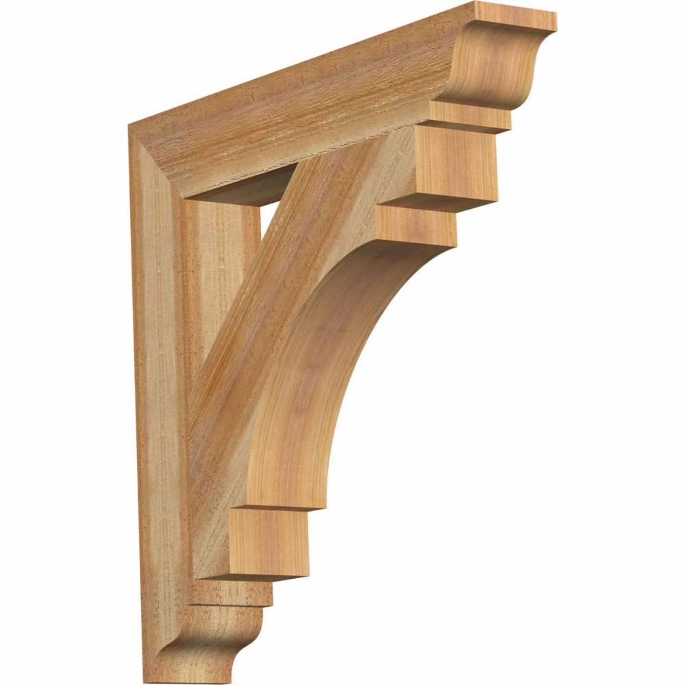 Ekena Millwork BKT04X24X24MRC01RWR Merced traditional rough sawn 4-in x 24-in x 24-in Western red cedar Brown Wood Standard bracket
