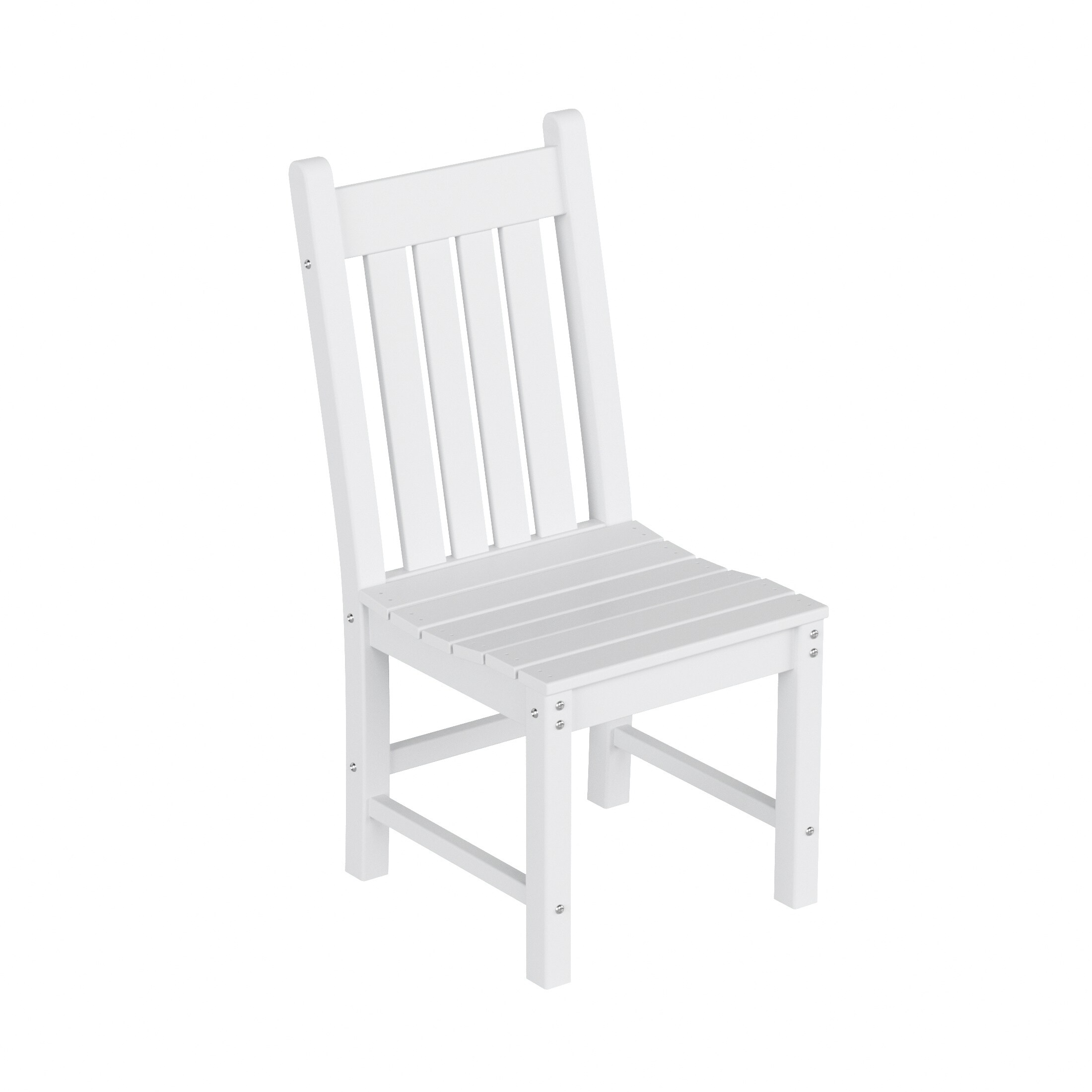 Westin Furniture OP2005-WH Laguna White HDPE Frame Stationary Dining Chair with Slat Seat