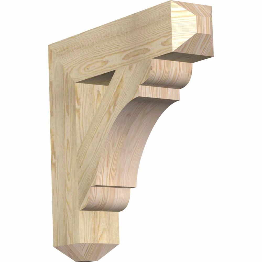 Ekena Millwork BKT06X28X28OLY04RDF Olympic craftsman rough sawn 6-in x 28-in x 28-in Douglas fir Brown Wood Standard bracket