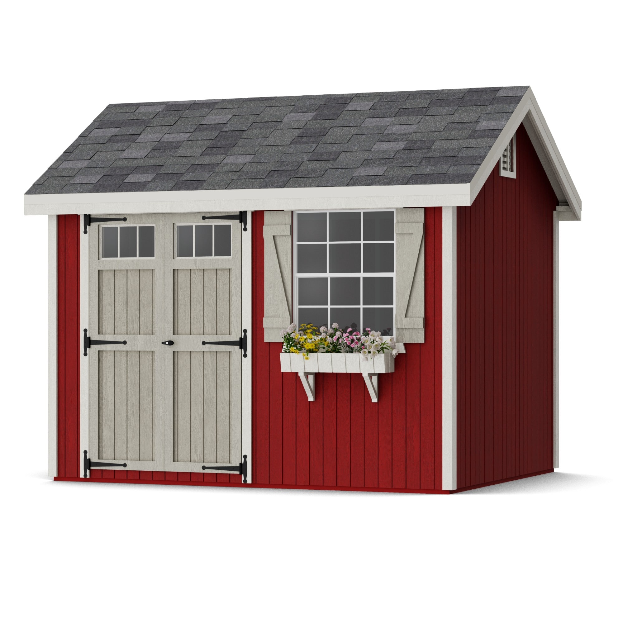 Little Cottage Co 8X10 PCGS-PC-FK Colonial Pinehurst 8-ft x 10-ft Gable Style Wood Outdoor Storage Shed with 1 Windows 2 Doors