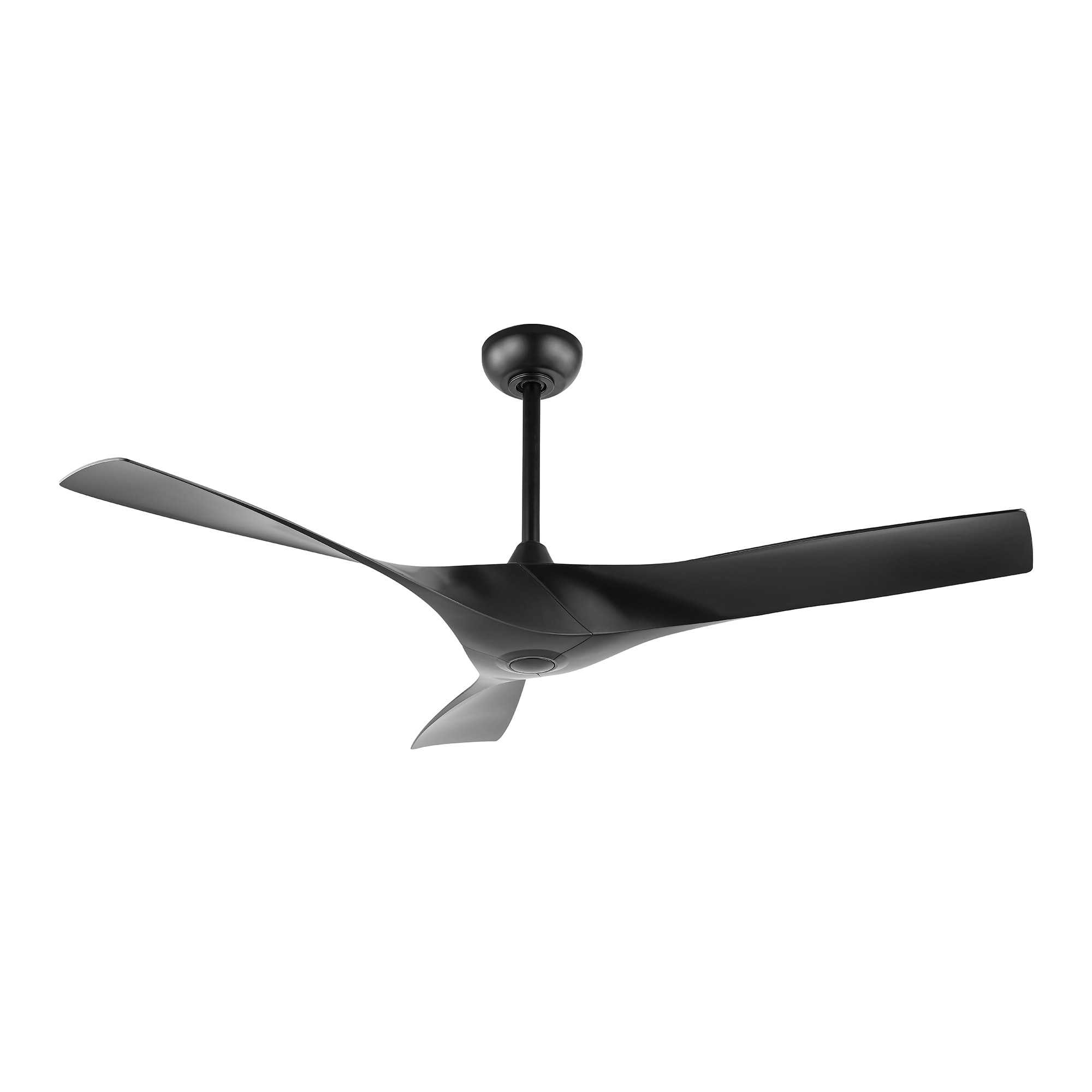 GETLEDEL CF-Q013-BK 52-Inches Black with Black Blades Indoor Downrod mount Propeller Ceiling Fan and Remote ( 3 -Blade)