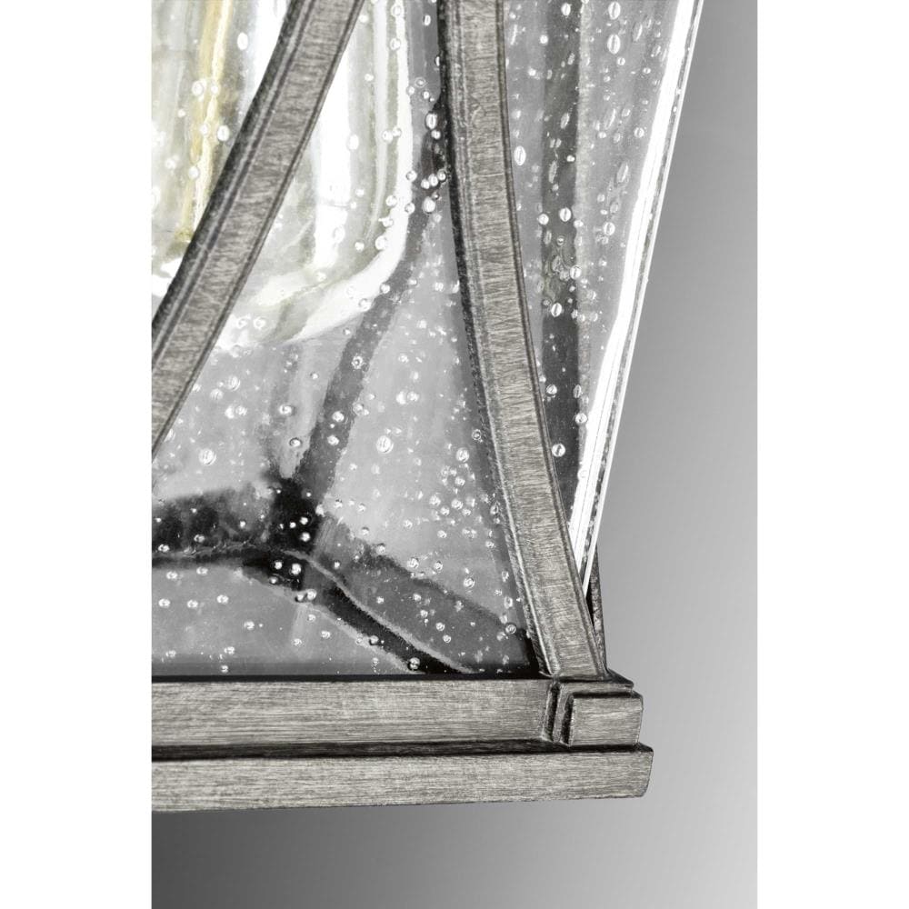 Abbott Antique Pewter Outdoor Hanging Lantern with Seeded Glass