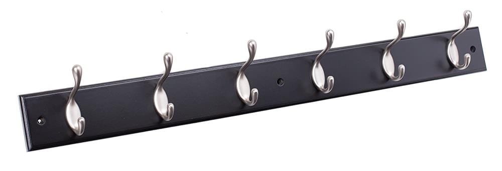 BirdRock Home 6-Hook 27-in x 5-in H Black Decorative Wall Hook (35-lb  Capacity) in the Decorative Wall Hooks department at