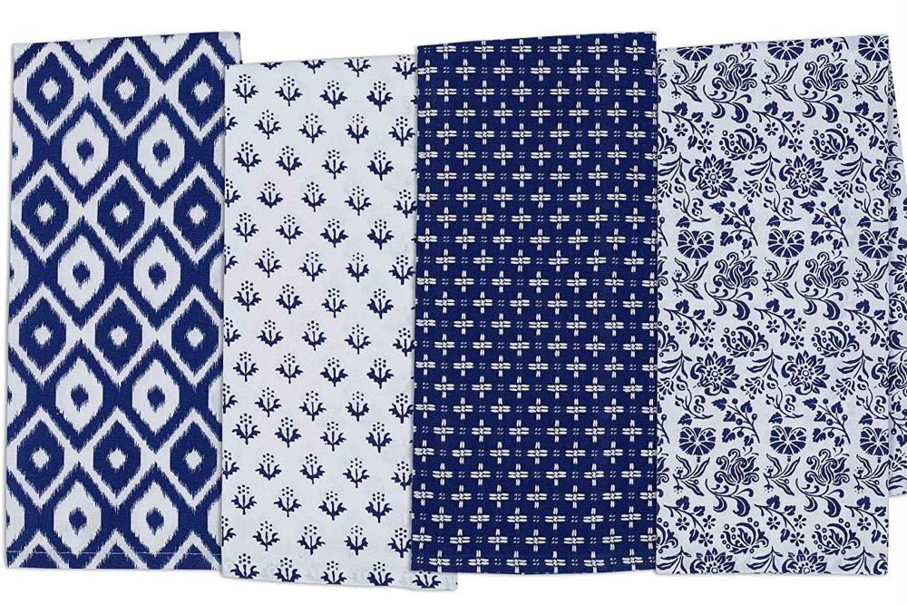 DII Blue Terry Solid Waffle Dish Towels (Set of 4) CAMZ33560 - The