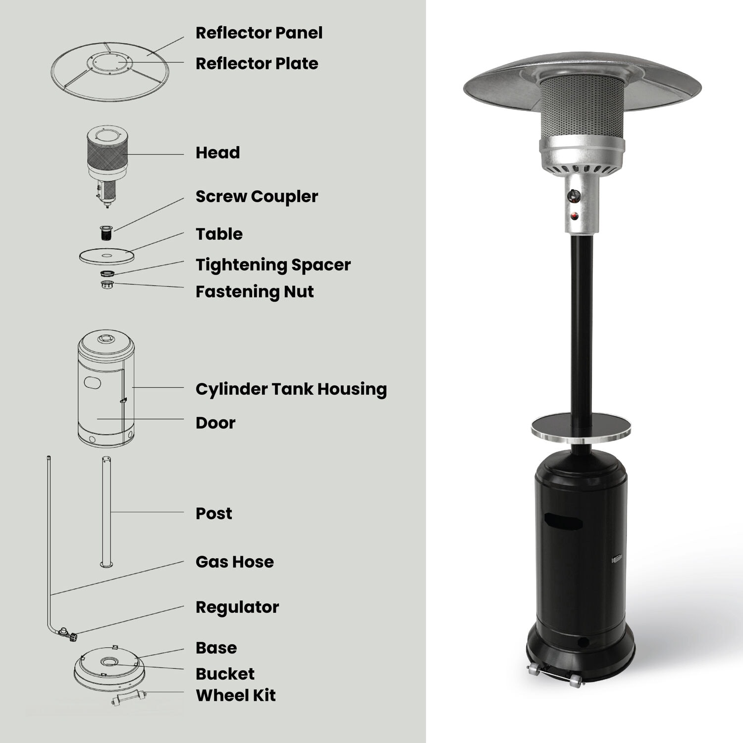 Hanover HAN004BLK Outdoor-Gas-Patio-Heaters - View #8
