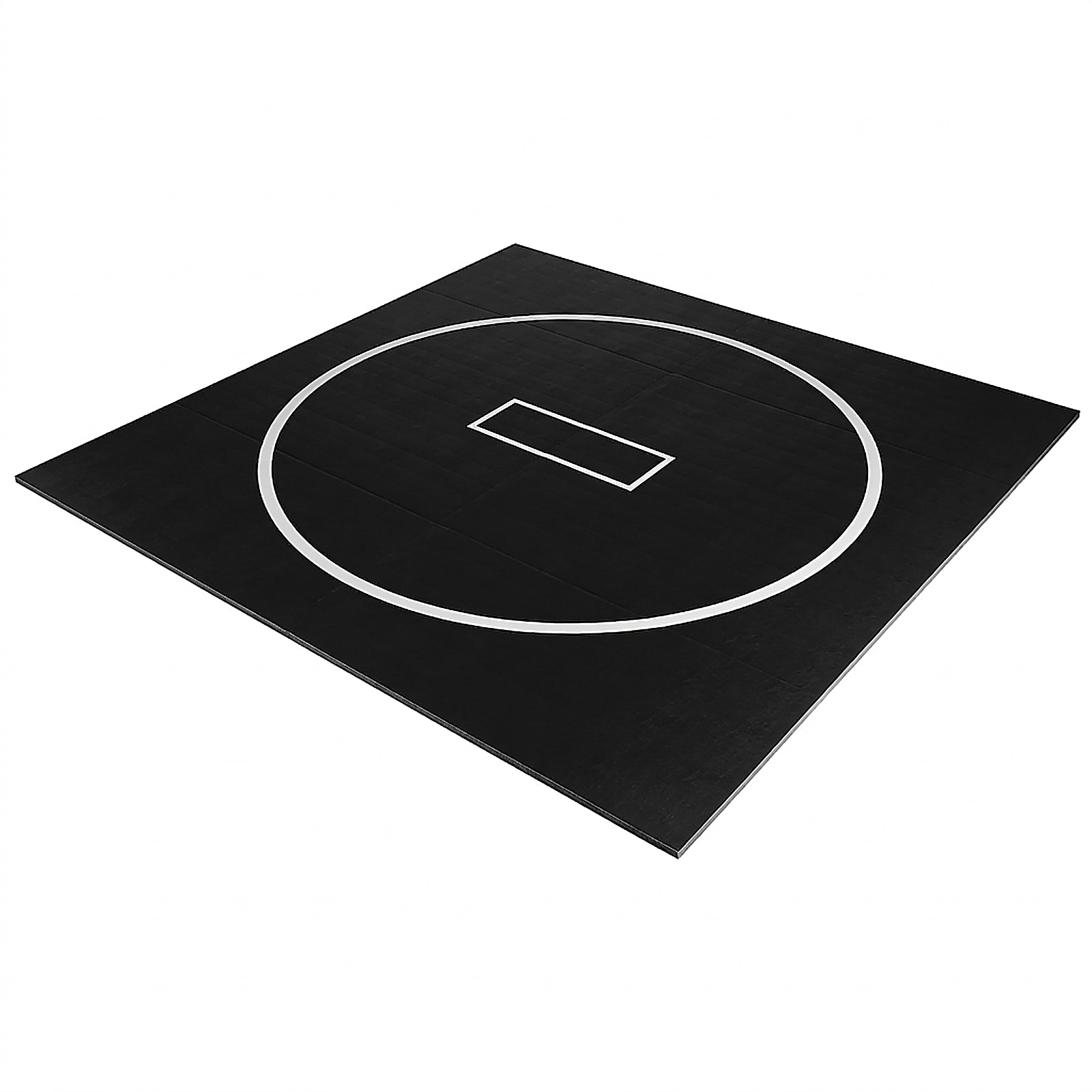 GIVIMO 10-ft x 10-ft Wrestling Mat Martial Arts Roll-Up Training Mat Waterproof PVC XPE Foam for Home Gym Gymnastics Tatami BJJ MMA Judo Boxing with Circles Black