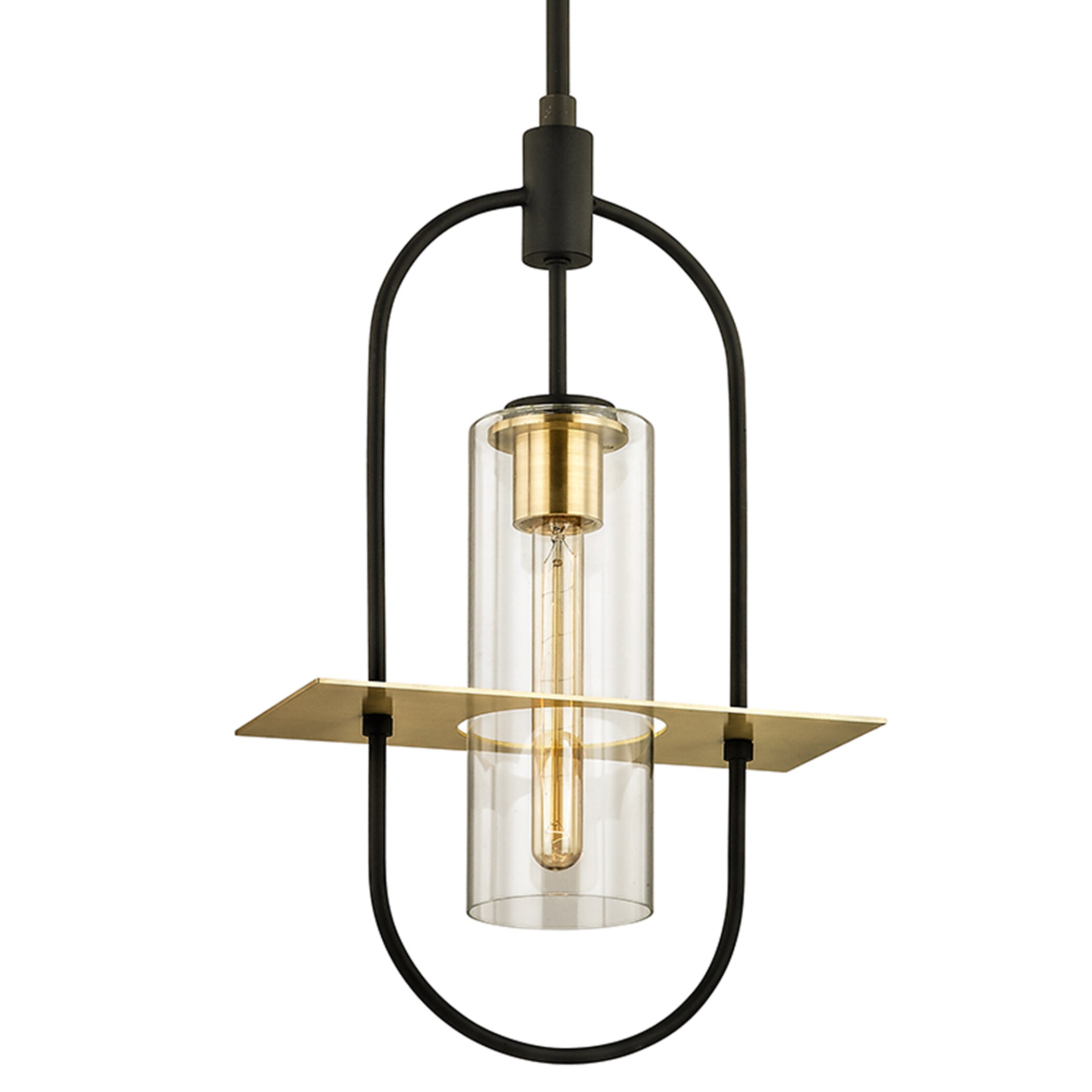 Troy Lighting F6397 Smyth Dark Bronze Transitional Geometric Hanging Pendant Light
