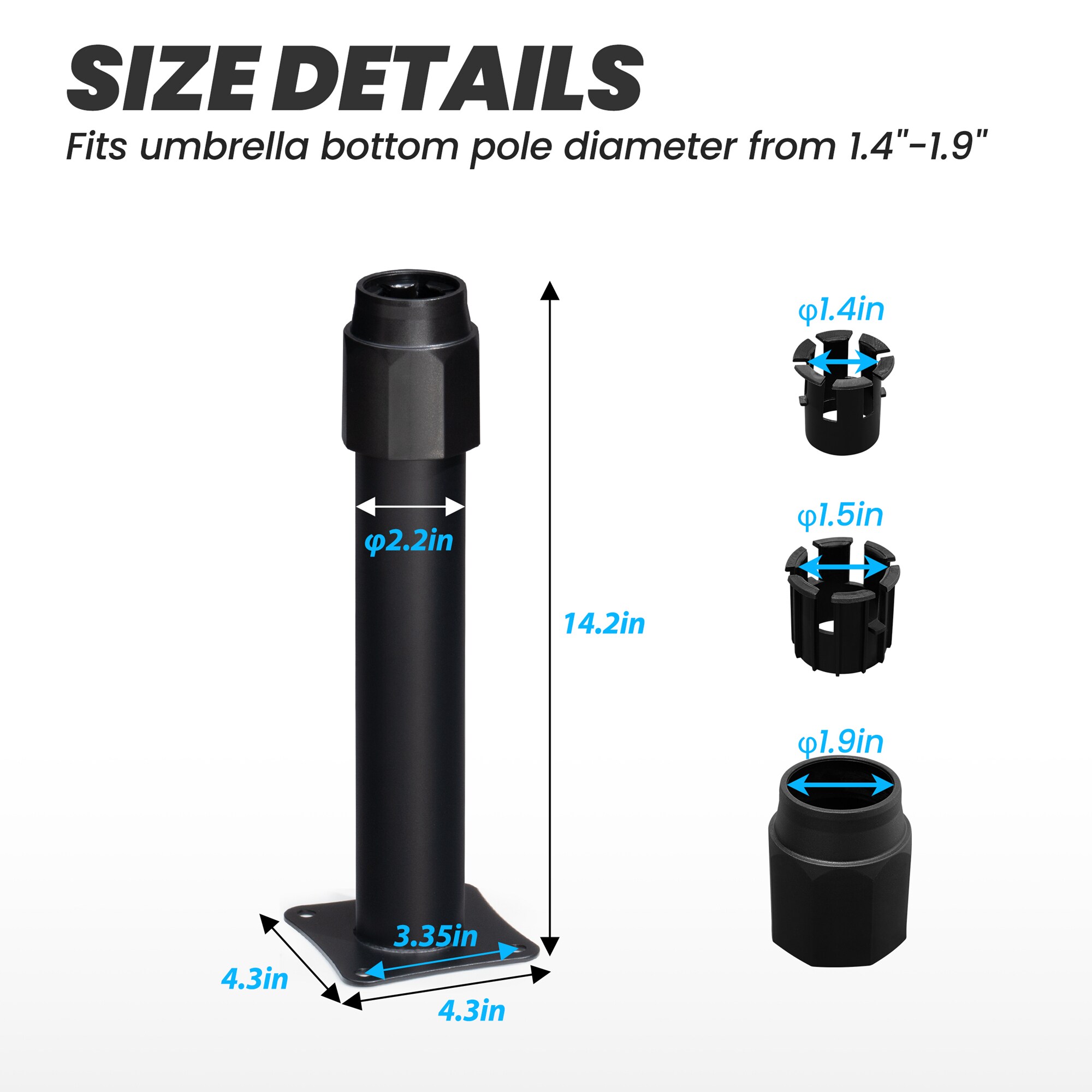 Crestlive Products CL-UB032BLK-1 Umbrella-Bases - View #2