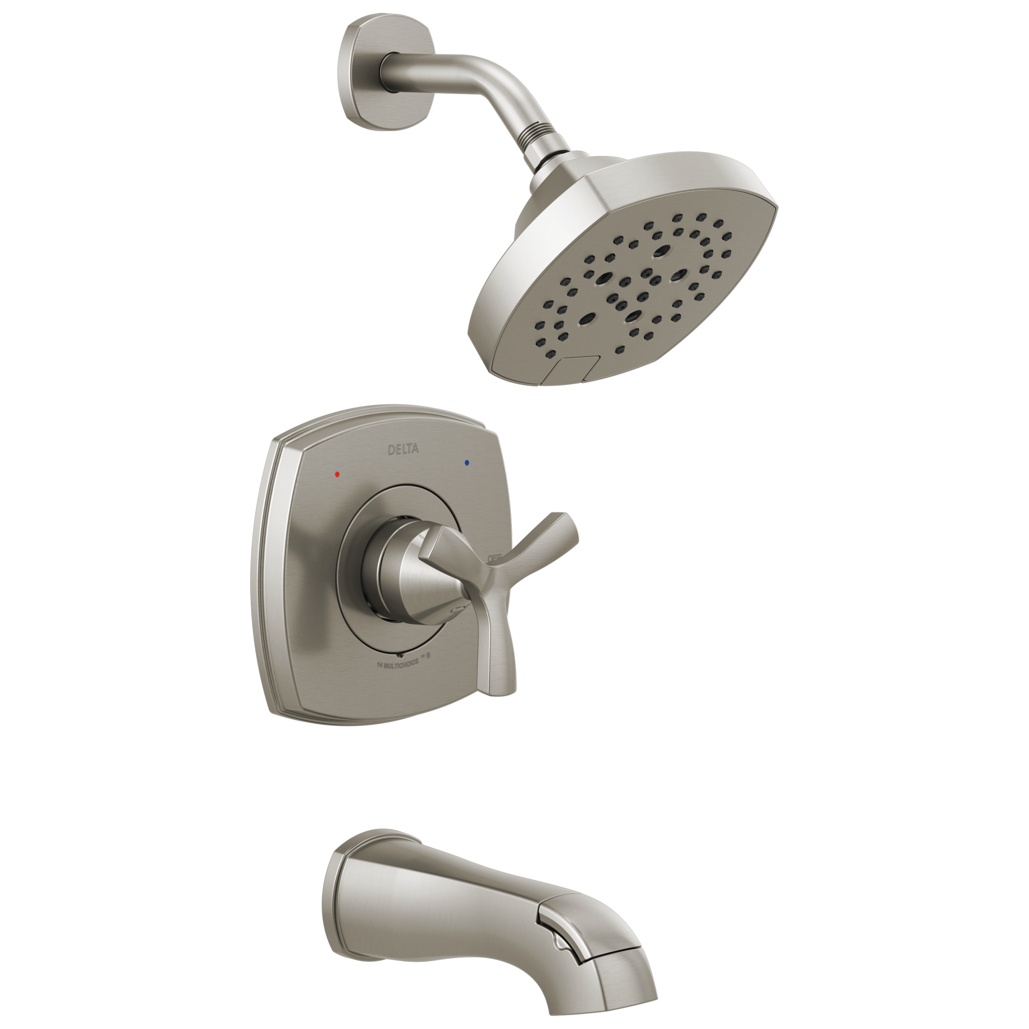 Delta Stryke Stainless 1 Handle Multi Function Round Bathtub And Shower Faucet Valve Included At 1279