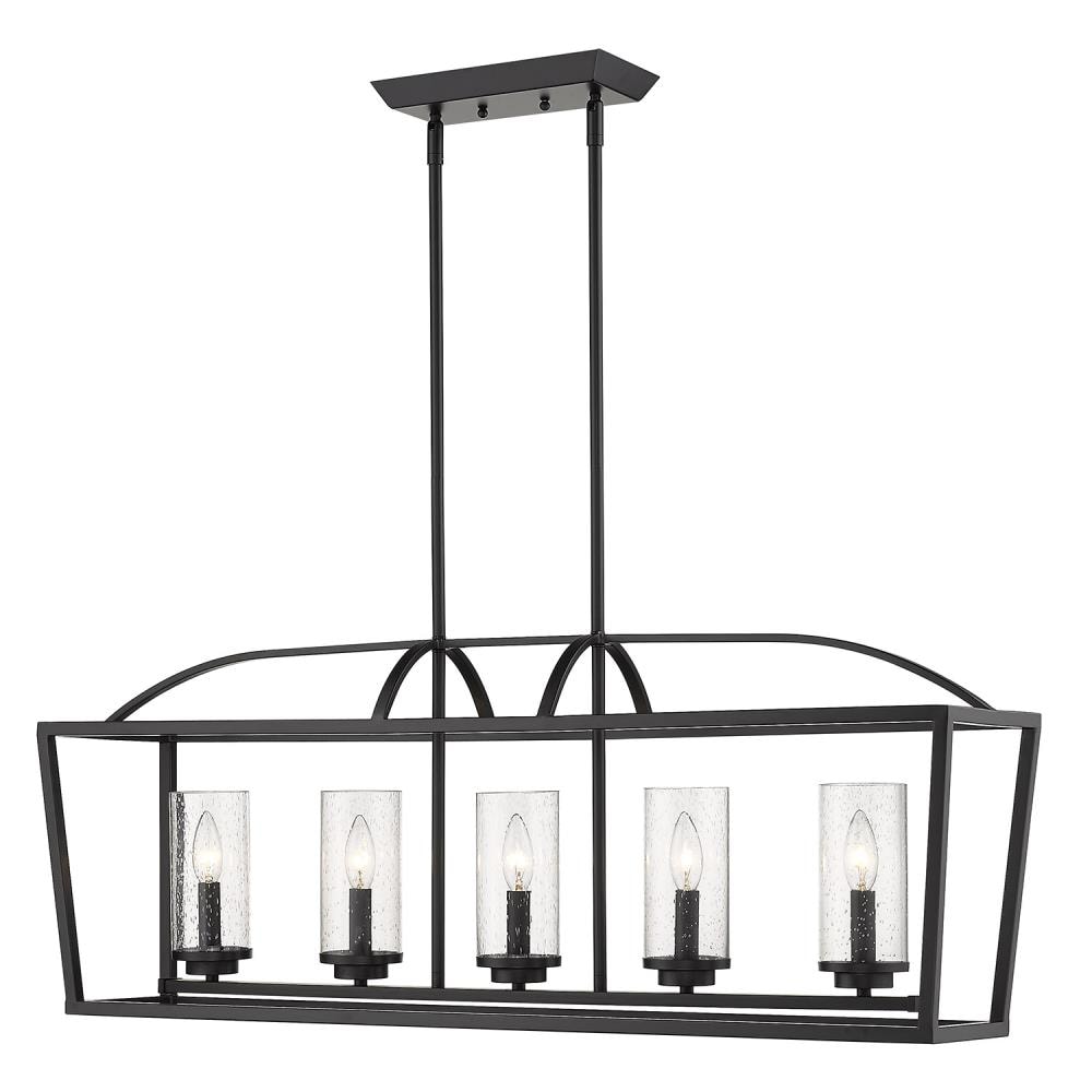 Golden Lighting Mercer 5-Light Matte Black Modern/Contemporary Seeded ...