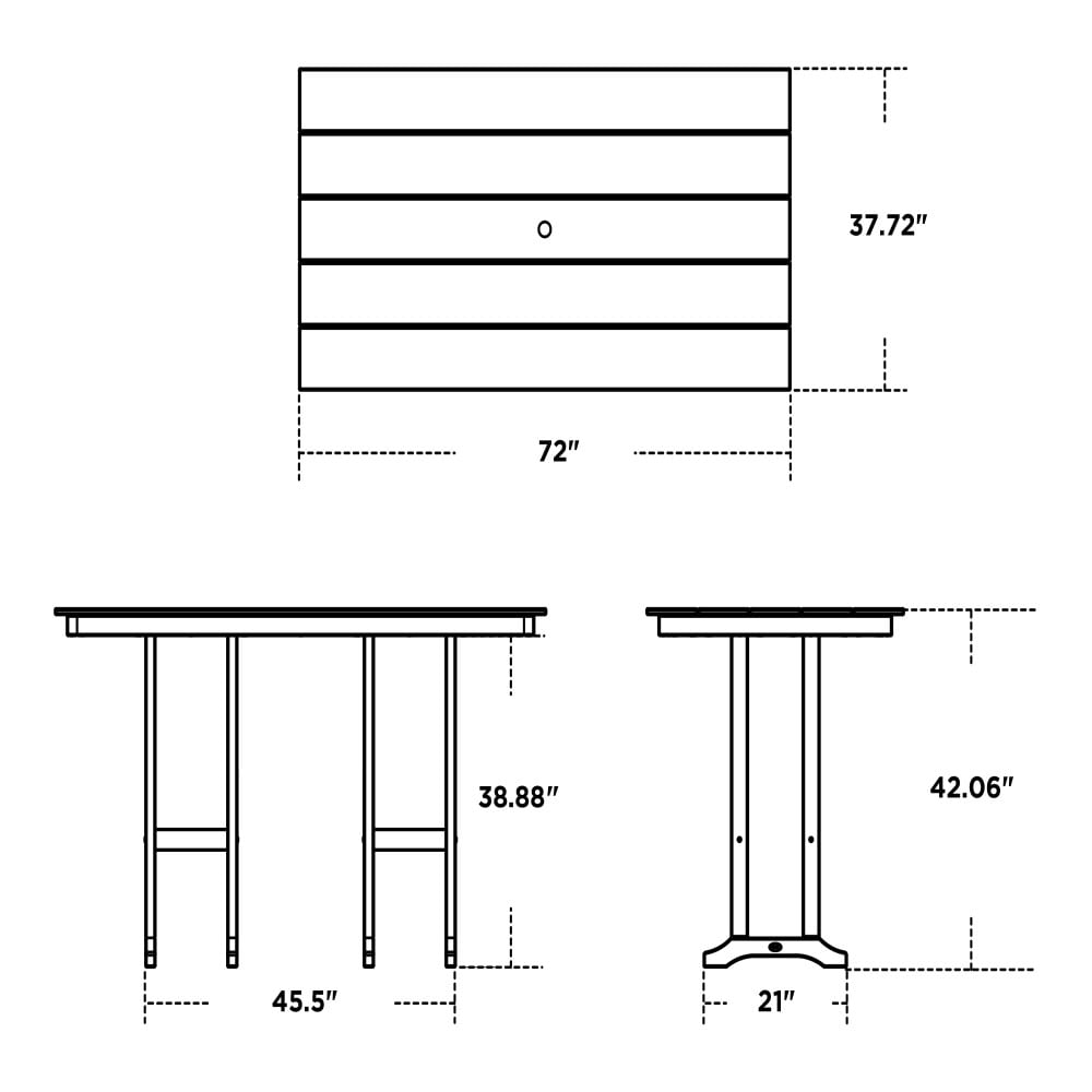 Trex Outdoor Furniture TXFBT3772CW Patio-Tables - View #4