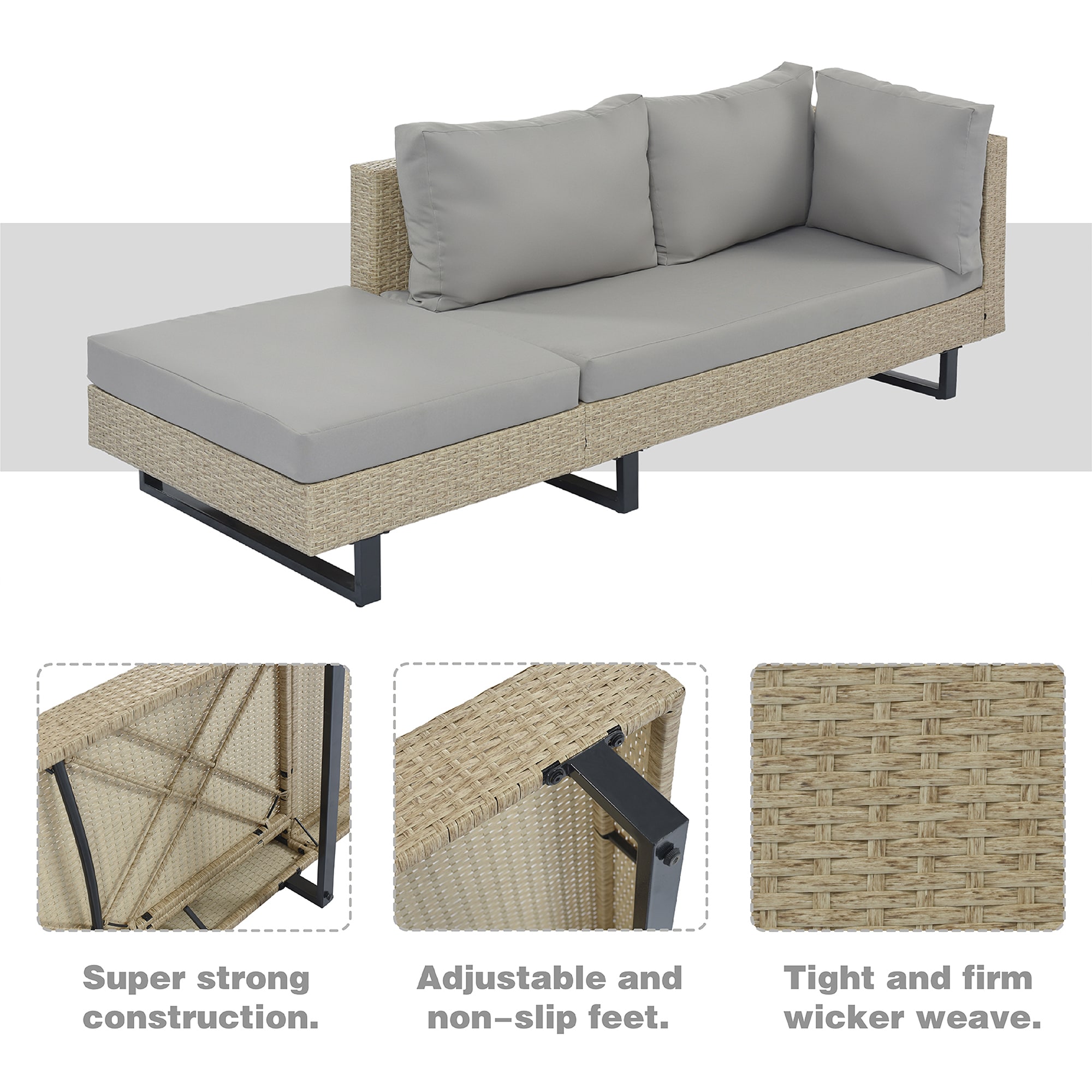 Clihome CNBL-07PGY Patio-Conversation-Sets - View #6