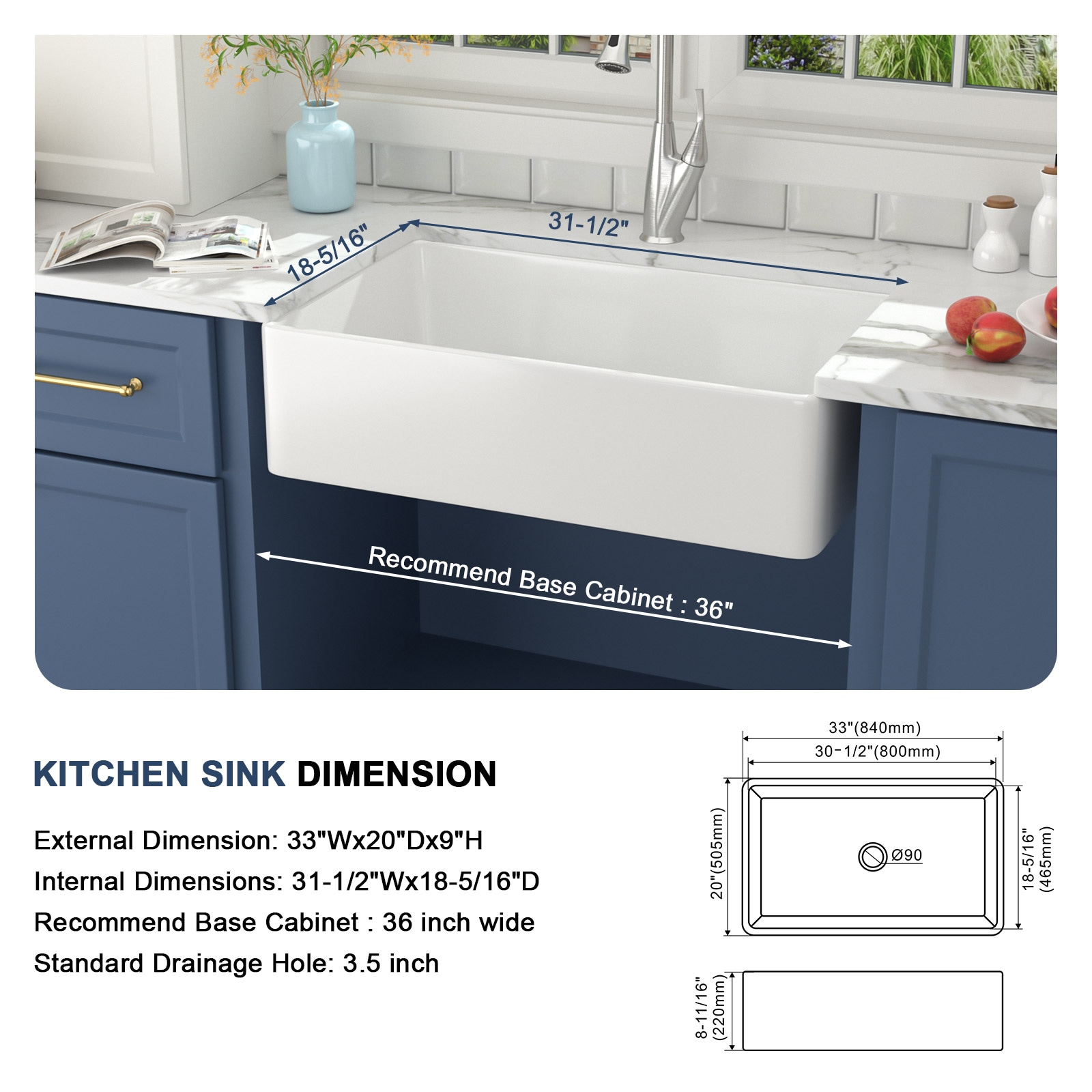 Lordear LD-LAW33209R1 Kitchen-Sinks - View #5