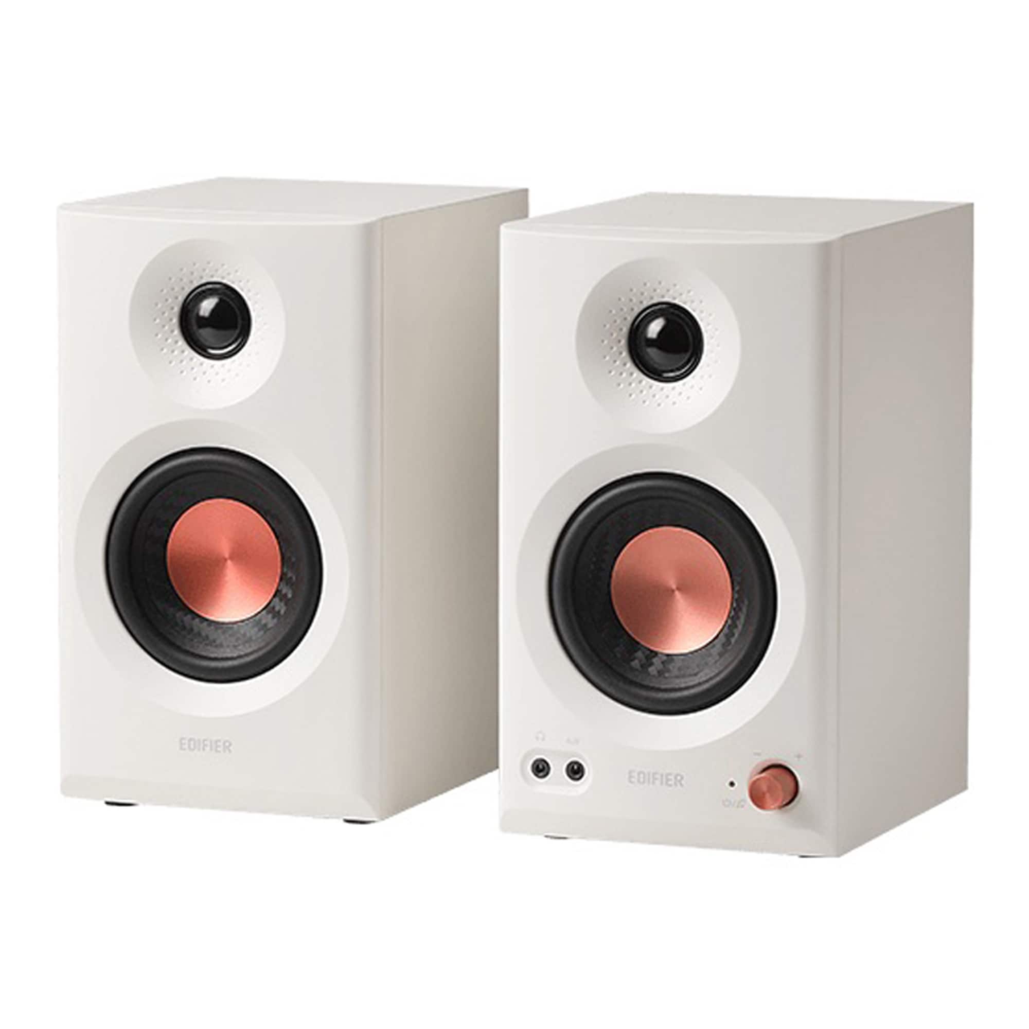 Edifier 36 -Watt Smart Bluetooth Indoor Bookshelf Speaker in White 2 Speaker Set