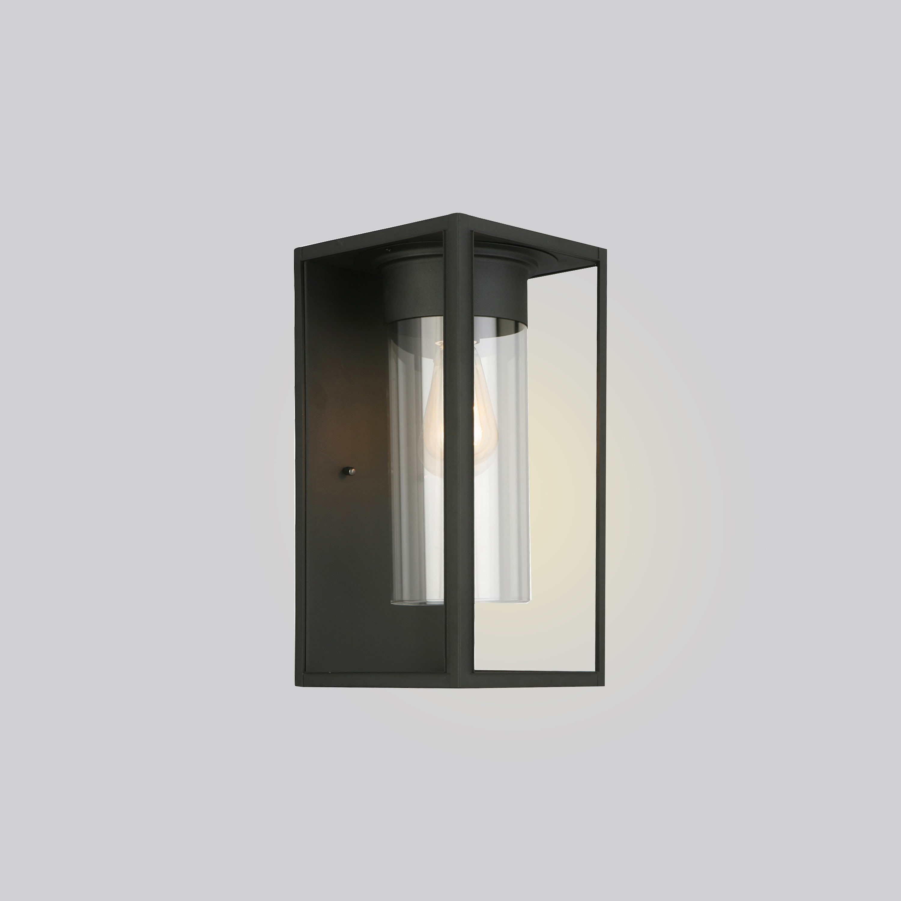 Walker Hill Matte Black Cylinder LED Sconce with Clear Glass