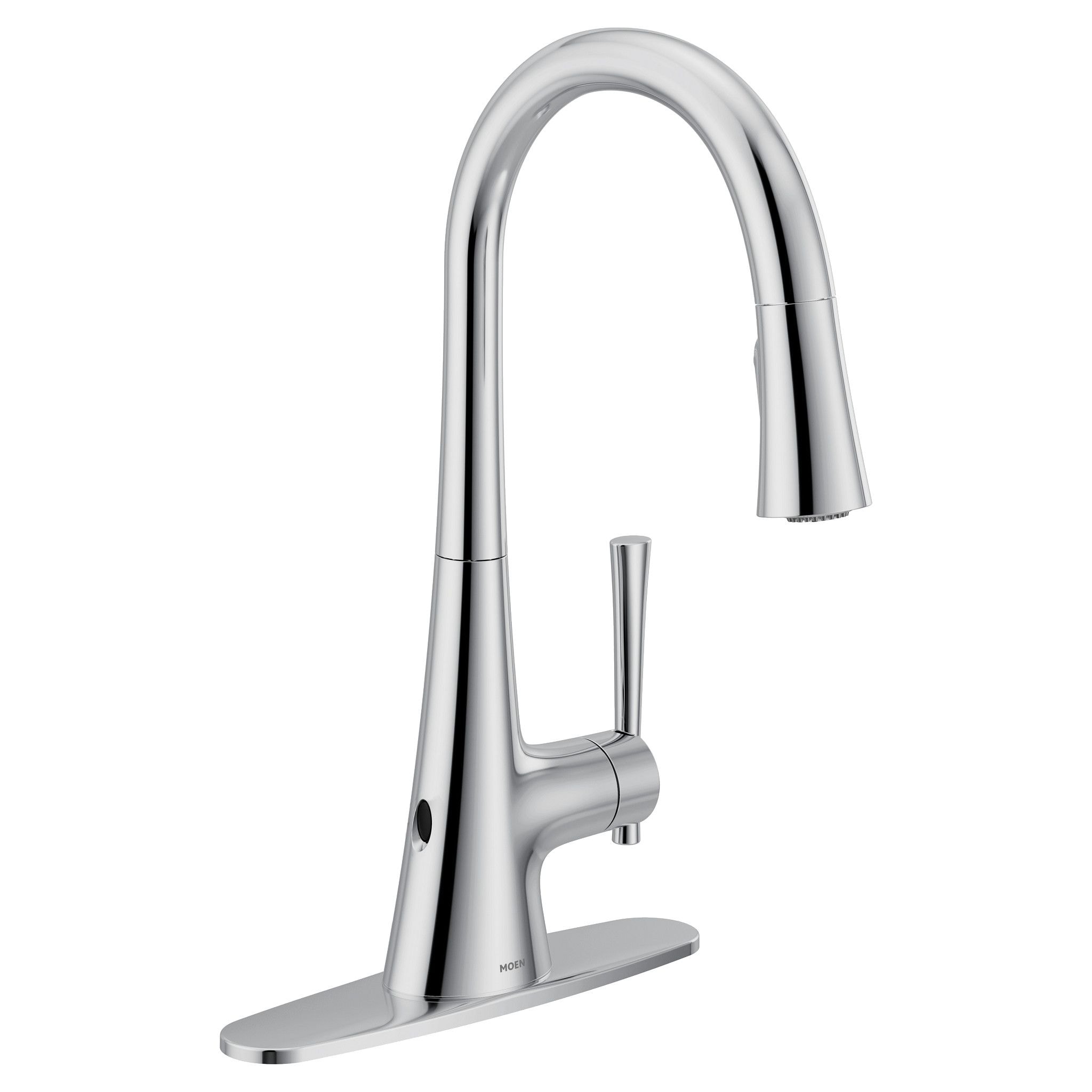 Moen Kurv Chrome Single Handle Pull-down Touchless Kitchen Faucet with ...