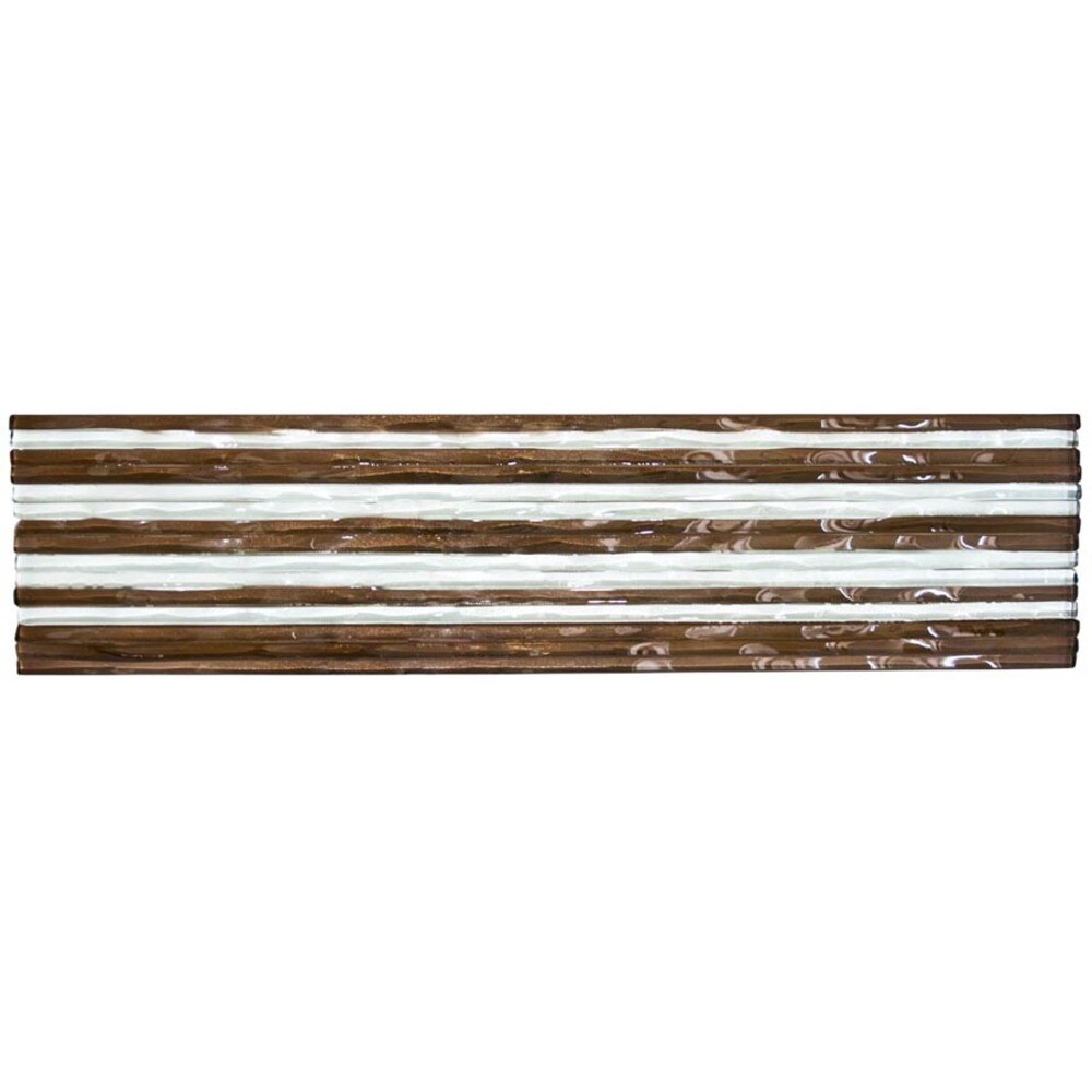 Elida Ceramica Murano Clear Crystal Ambar Glass Listello Tile (3-in x 12-in)