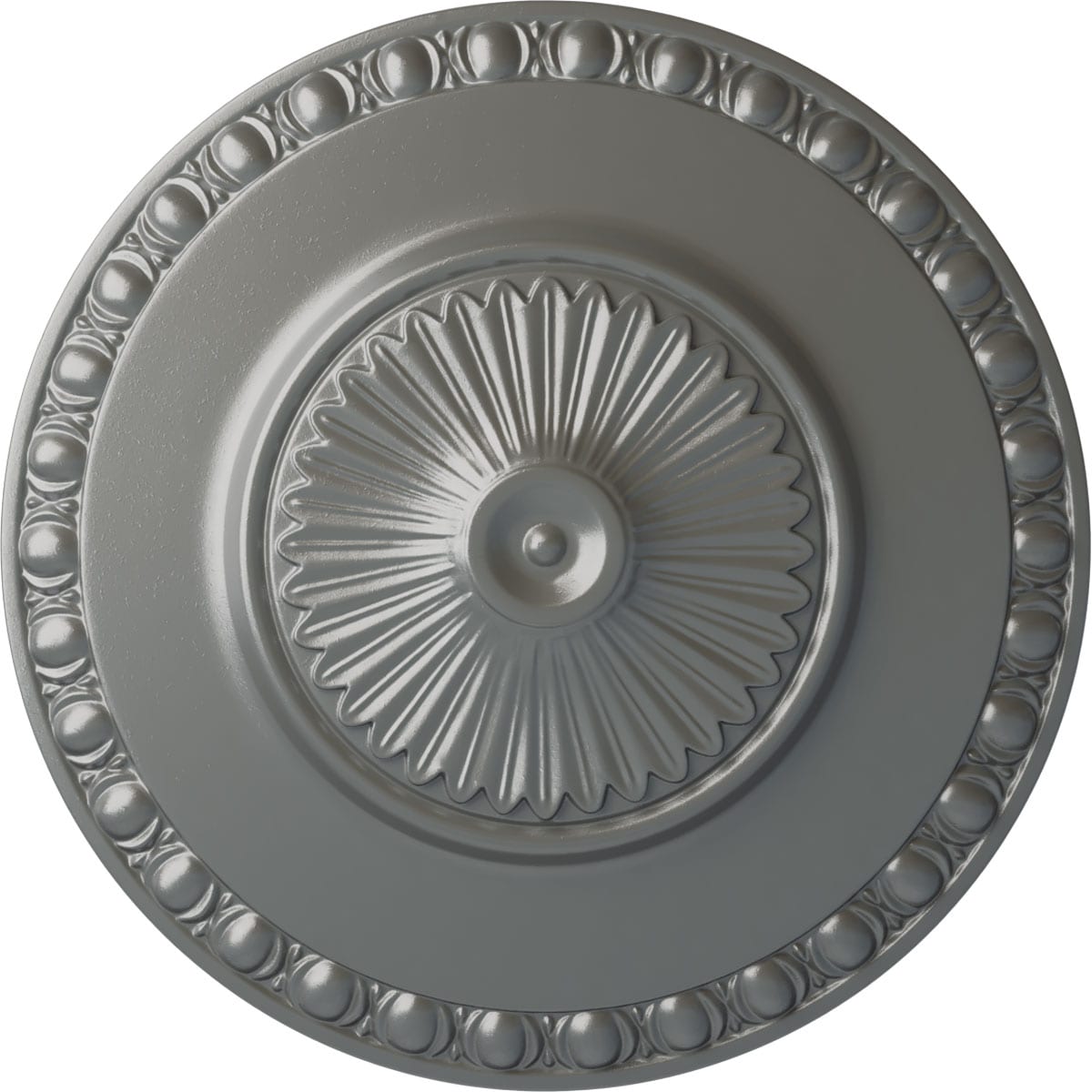 Ekena Millwork CM23LYSLS Lyon 23.5-in W x 23.5-in L Painted Silver Polyurethane Whole Ceiling Medallion