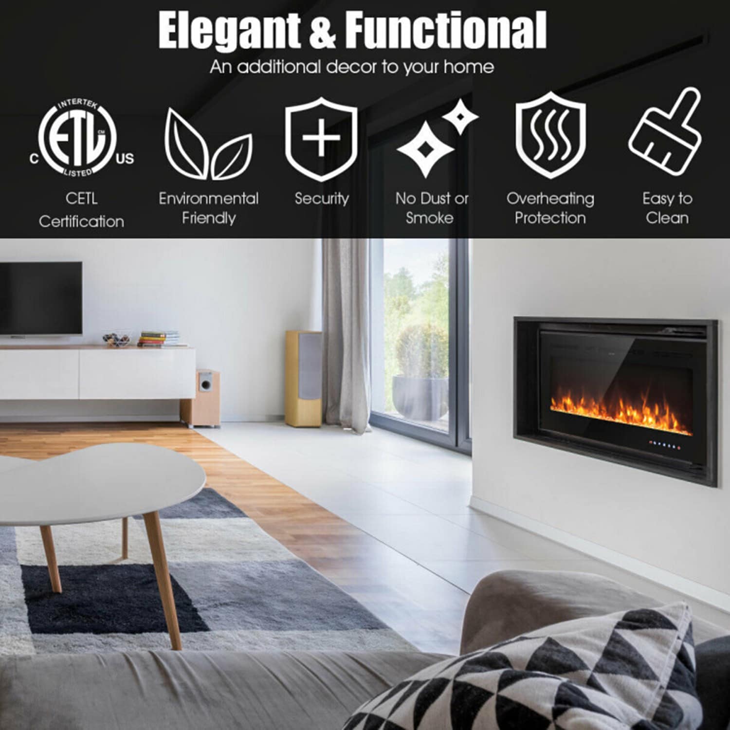 Mondawe MO-NP10851WH Electric-Fireplaces - View #8
