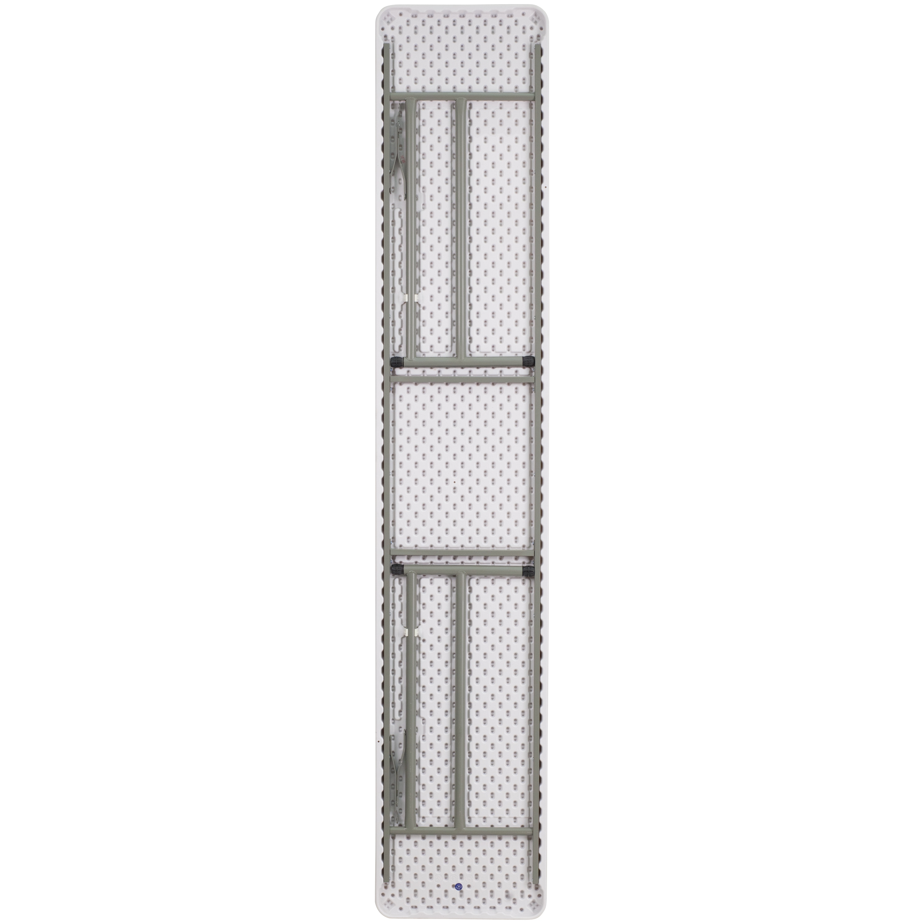 Powder Coated Gray Metal Rectangular Folding Table