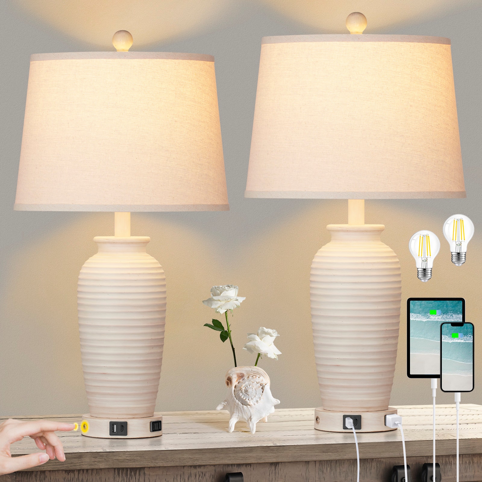 UrFurnishings TD-244 Table-Lamps - View #2