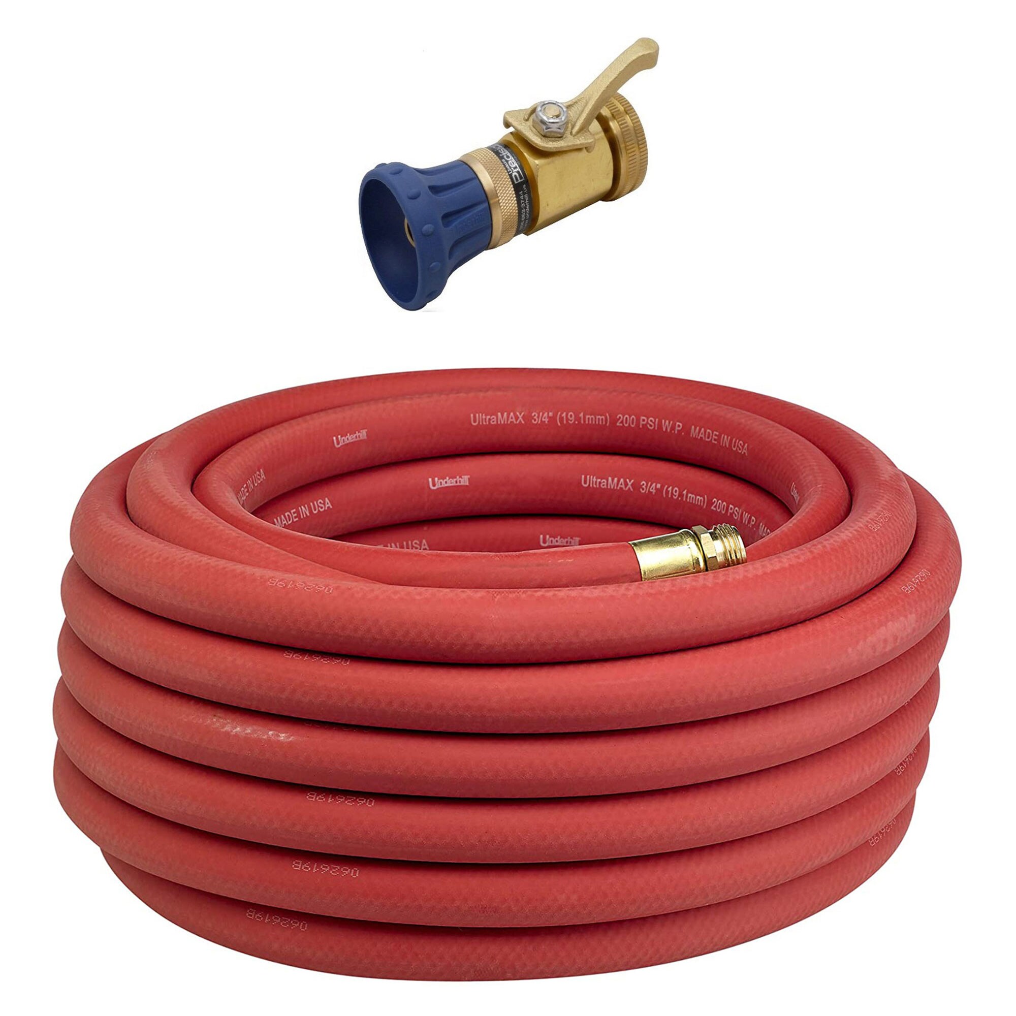 Underhill 310371 3/4-in x 75-ft Heavy -Duty Kink Free Rubber Red Hose