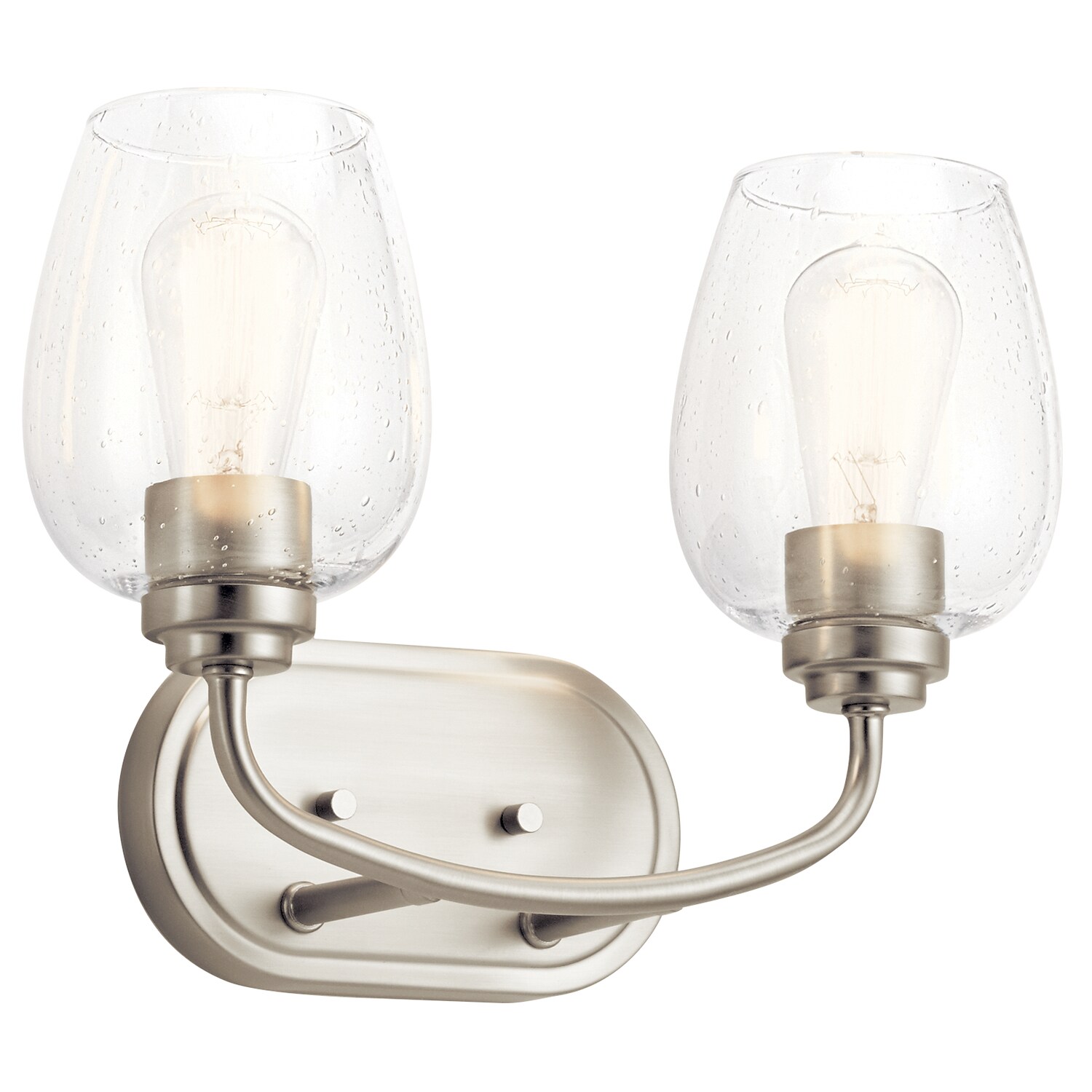 Kichler 45128NICS Valserrano 14.5-in 2 -Light Brushed Nickel Traditional Vanity light