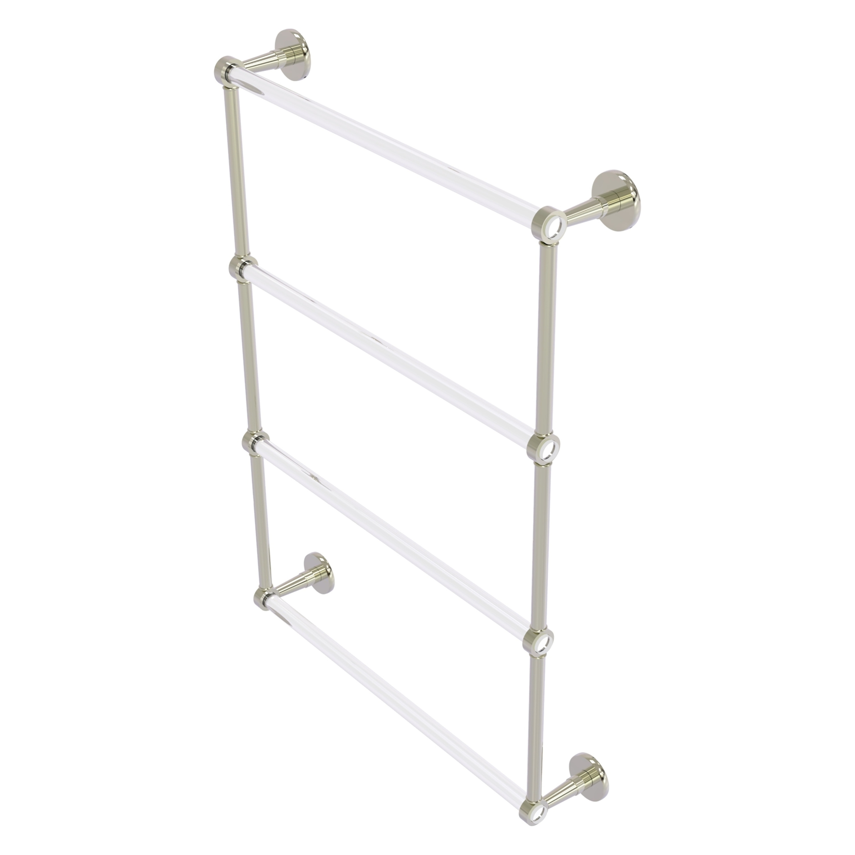 Allied Brass CV-28-24-PNI Clearview 24-in double Polished Nickel Wall mount 4-tier Towel Bar