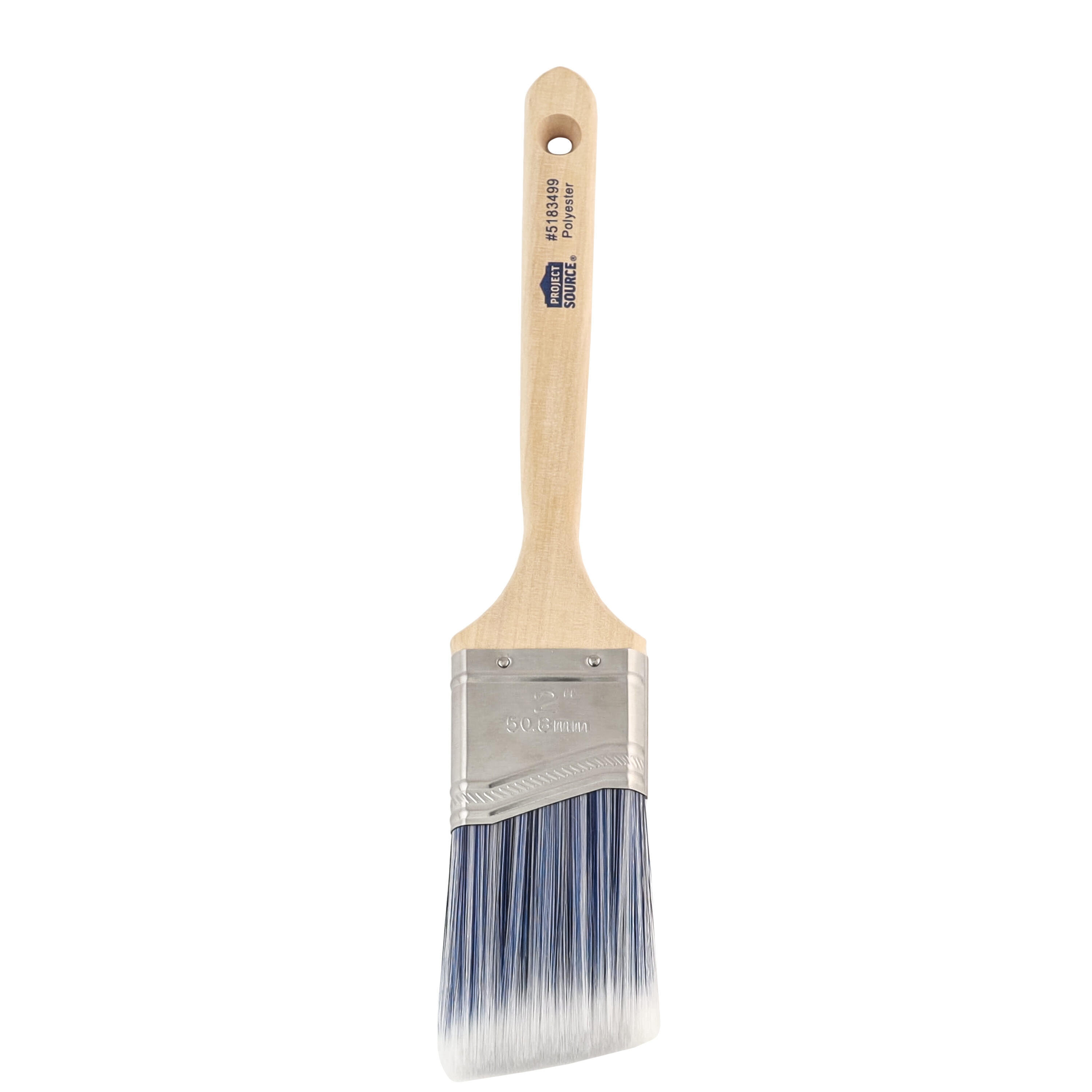 Project Source Better All Paints and Stains 2-1/2-in Reusable Polyester Angle Paint Brush (Trim Brush) Stainless Steel | WB00008