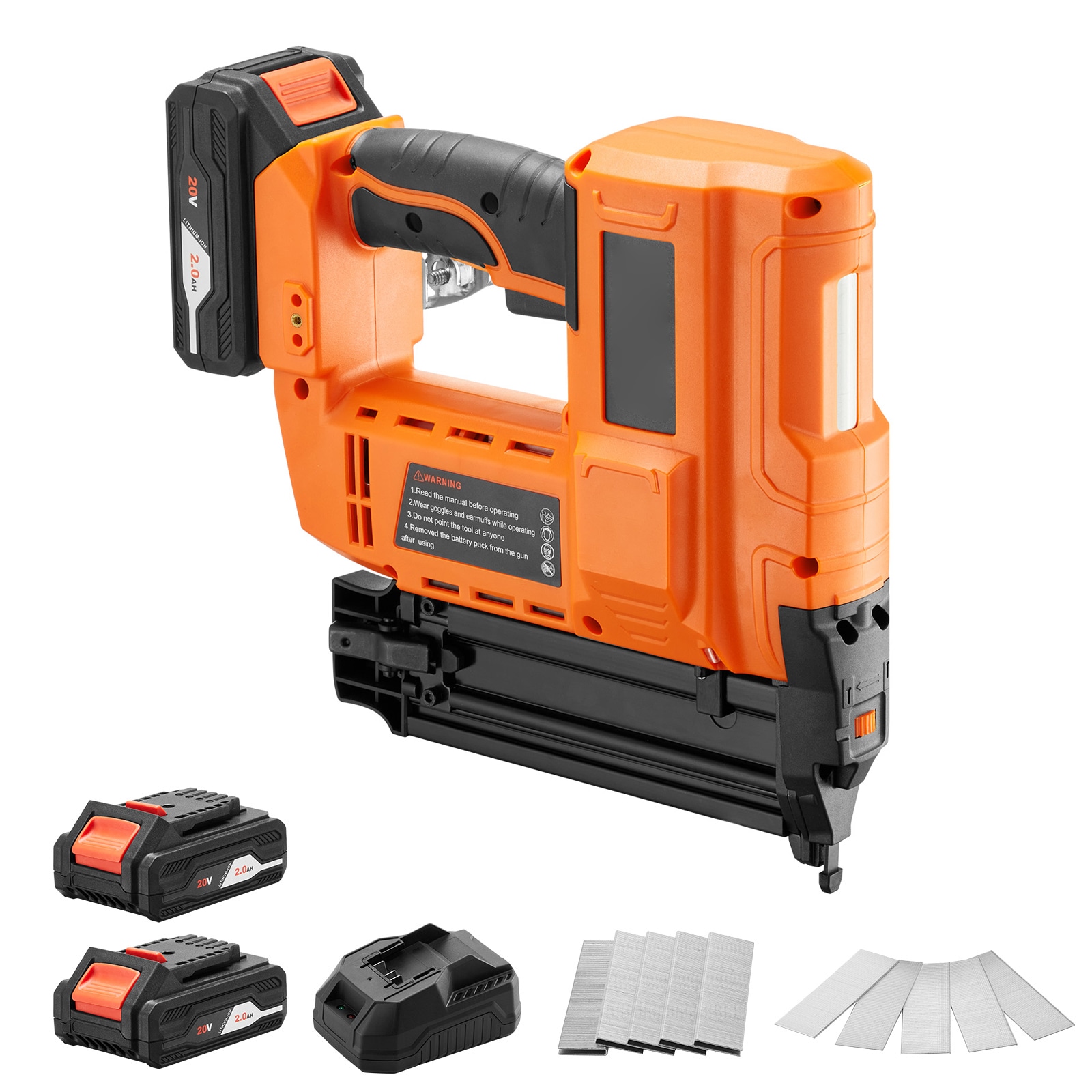 GIVIMO - 20V Cordless Brad Nailer 2-in-1 Stapler 18-Gauge Drives 2.2-in Brads and 1.6-in Staples ...