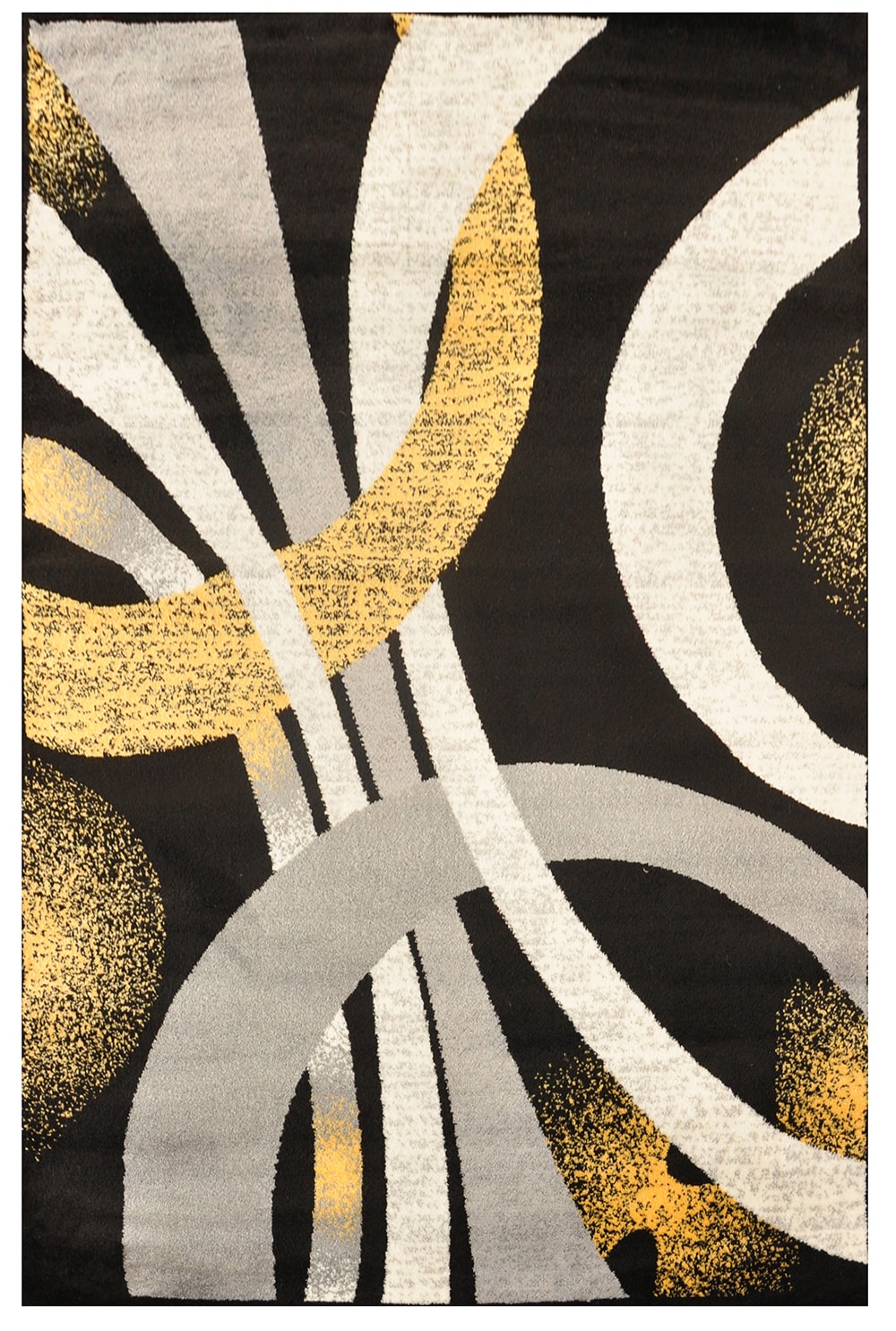 MSRUGS 6100-GRY-YLW-2X3 Frize 2 X 3 (ft) Gray/Yellow Indoor Abstract Area Rug