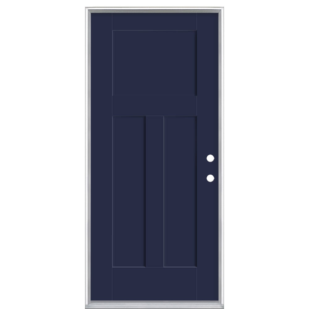 Masonite 62782 Winslow 36-in x 80-in x 4-9/16-in Fiberglass No glass Left-hand inswing Eclipse Painted Prehung Front Door with Brickmould Insulating core