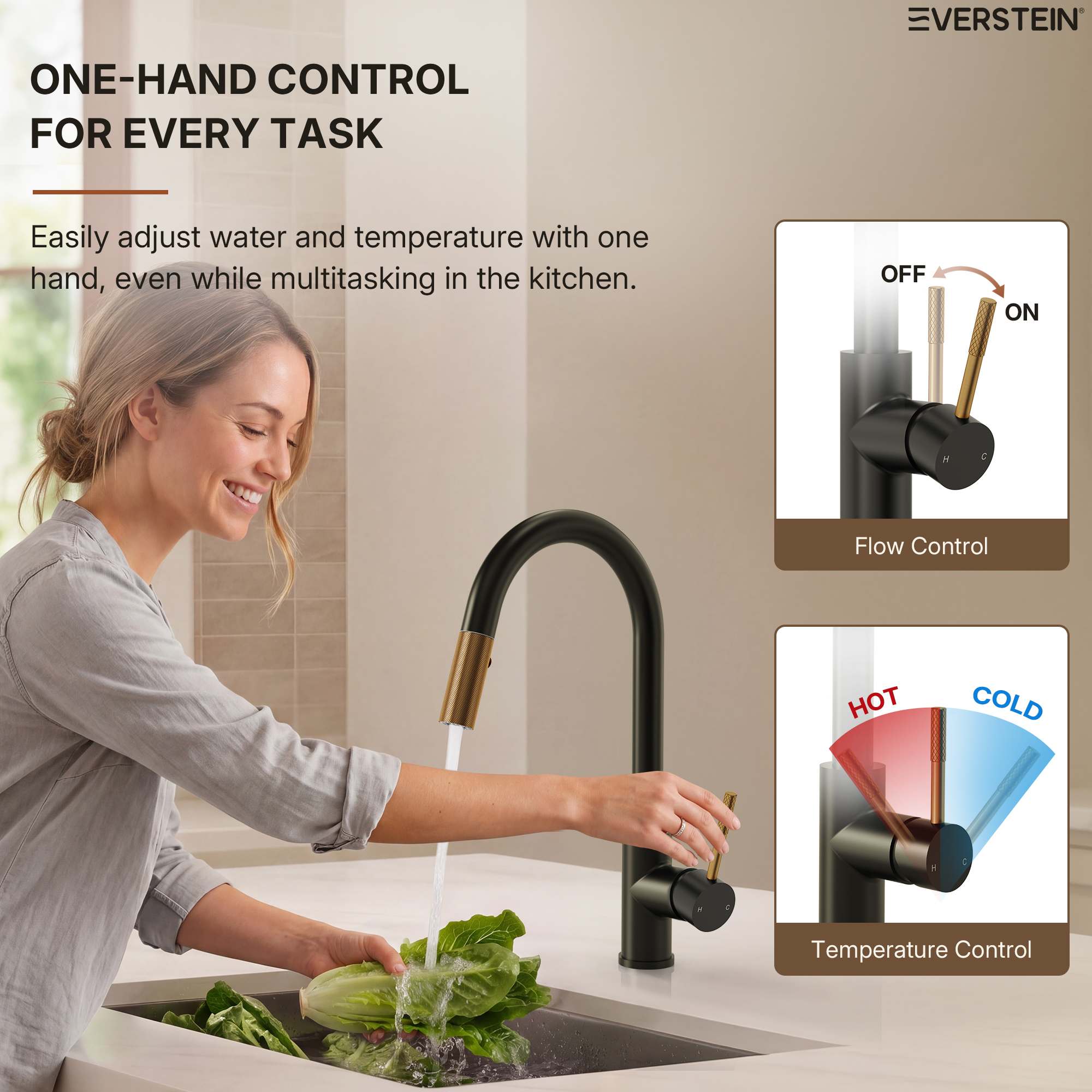 EVERSTEIN SFS-1176-BK-GD Kitchen-Faucets - View #7