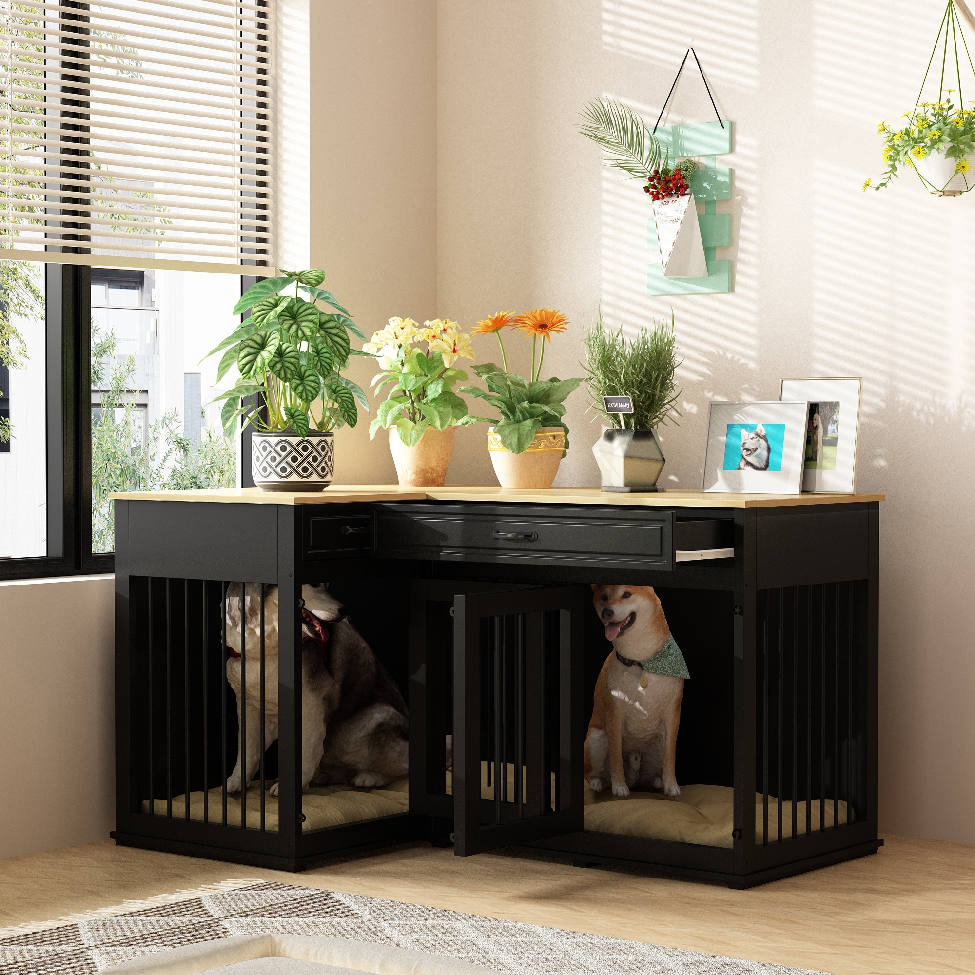 MIDHAM KF150151-03+04 Composite Indoor Large Dog House