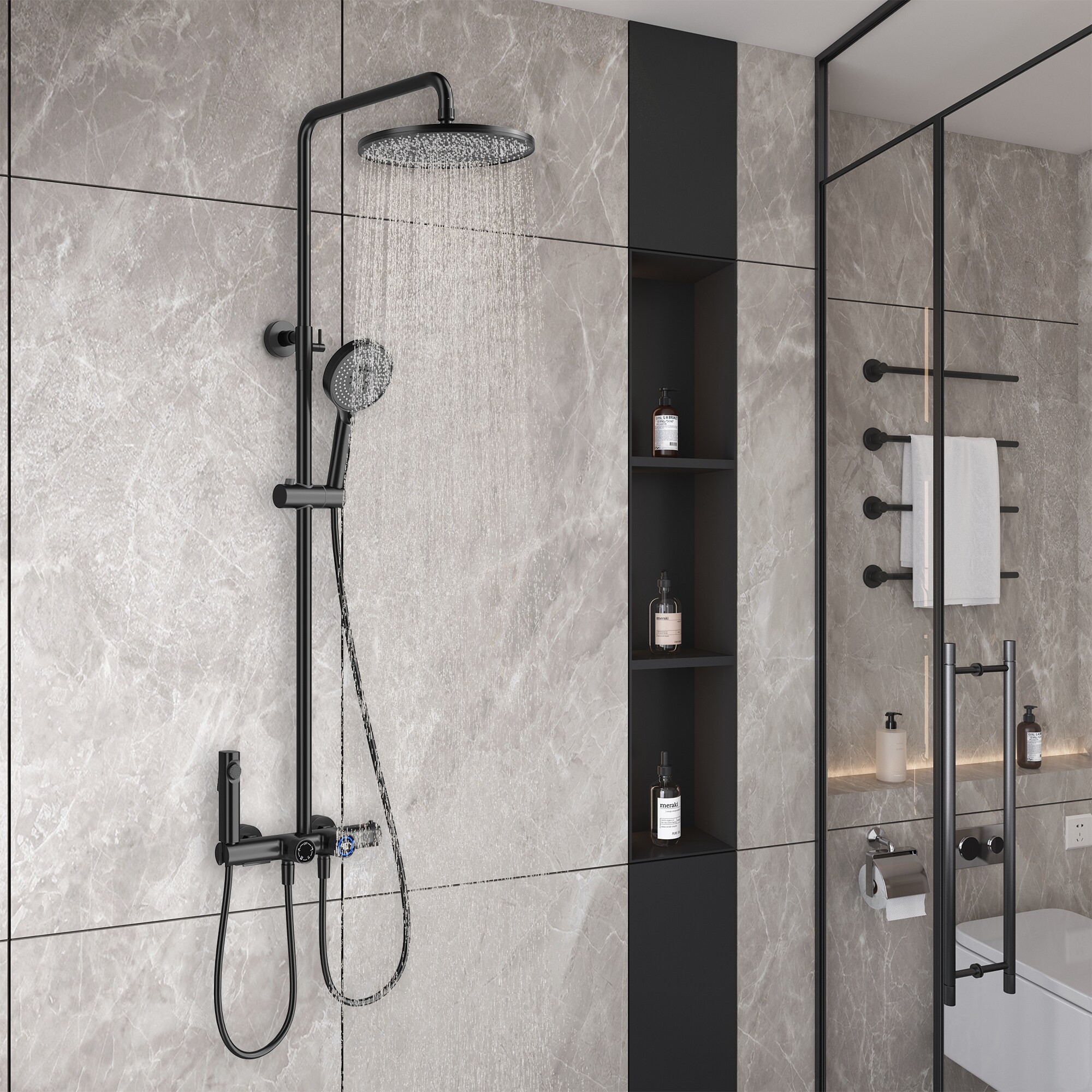 Mondawe AM-S0082C-10GB Showerhead-Bar-Panels - View #3